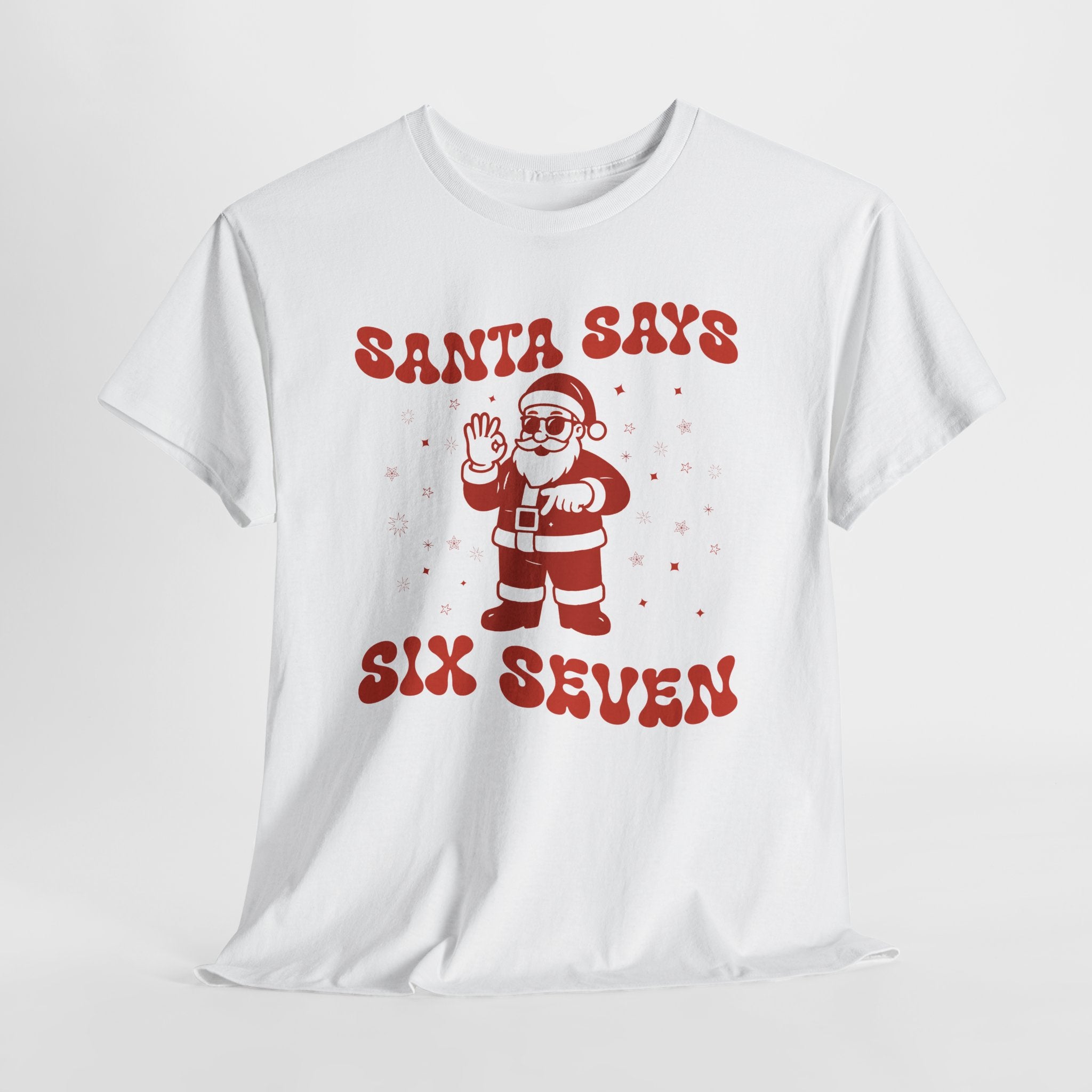Retro 'Santa Says Six Seven' Christmas Unisex Cotton Tee