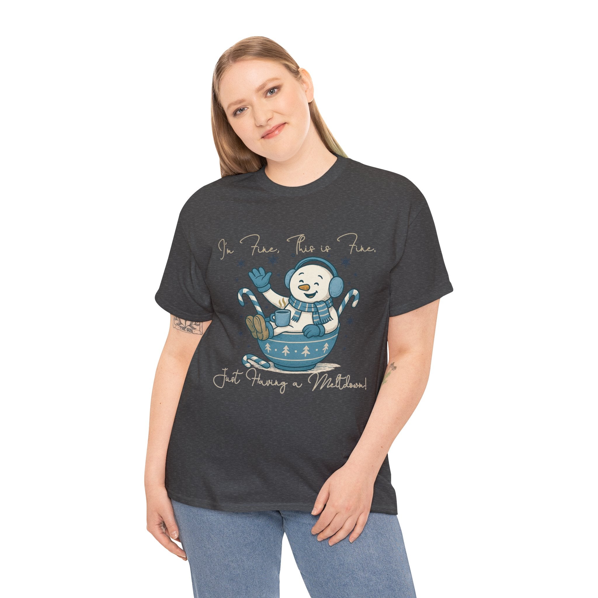Snowman Hot Cocoa Unisex Cotton Tee