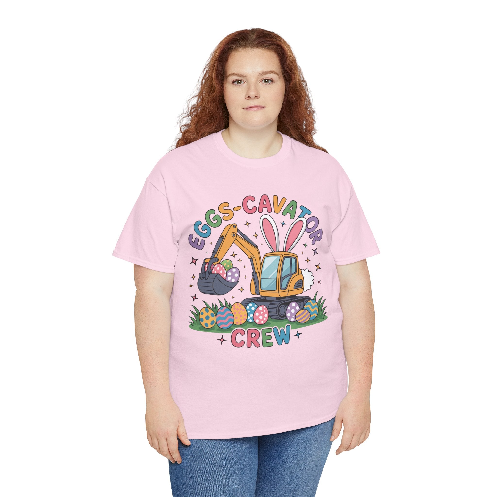 Easter 'Eggs-cavator Crew' Kids Tee — Excavator Bunny & Eggs Unisex Cotton Tee
