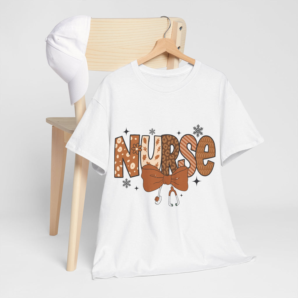 NURSE Fall Stethoscope Tee — Brown Autumn Nurse Unisex CottonT shirt