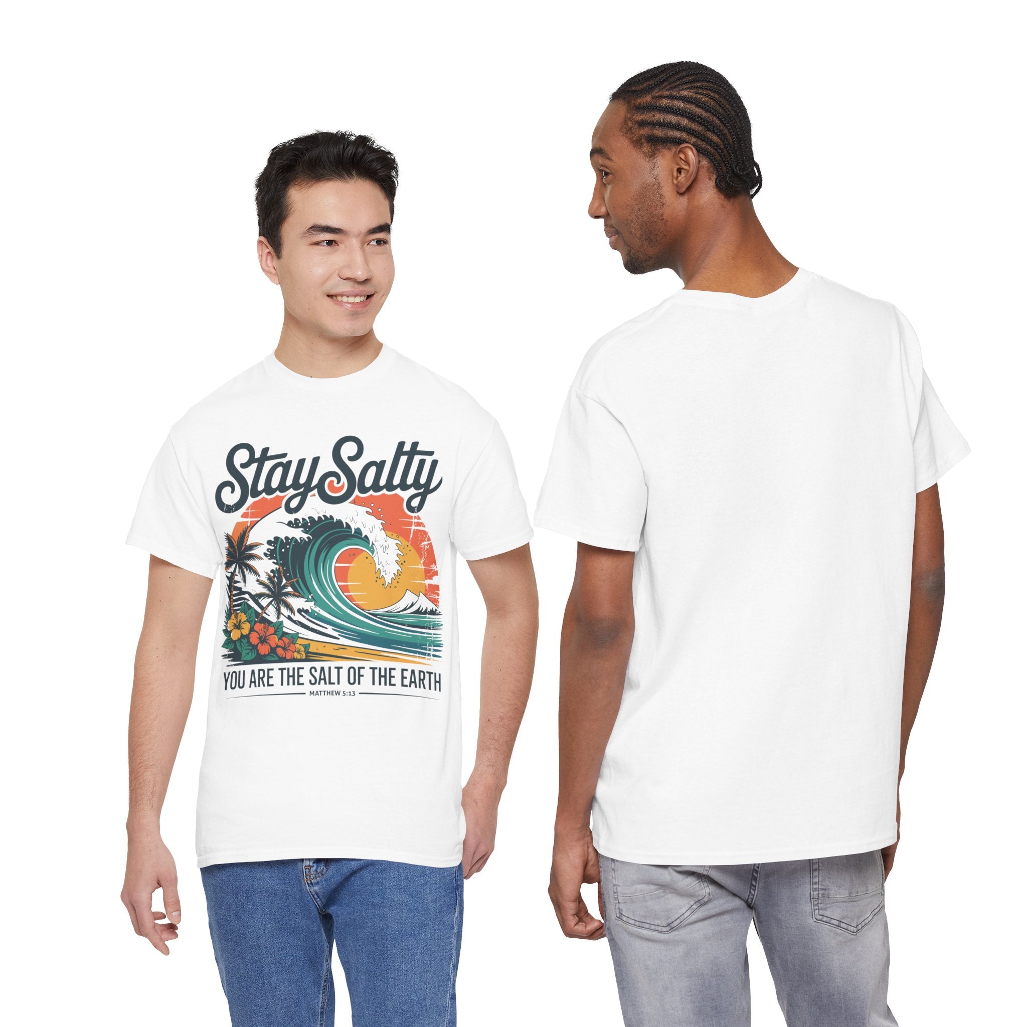 Stay Salty Beach Tee — "You are the salt of the earth (Matthew 5:13)"Unisex Cotton Tee