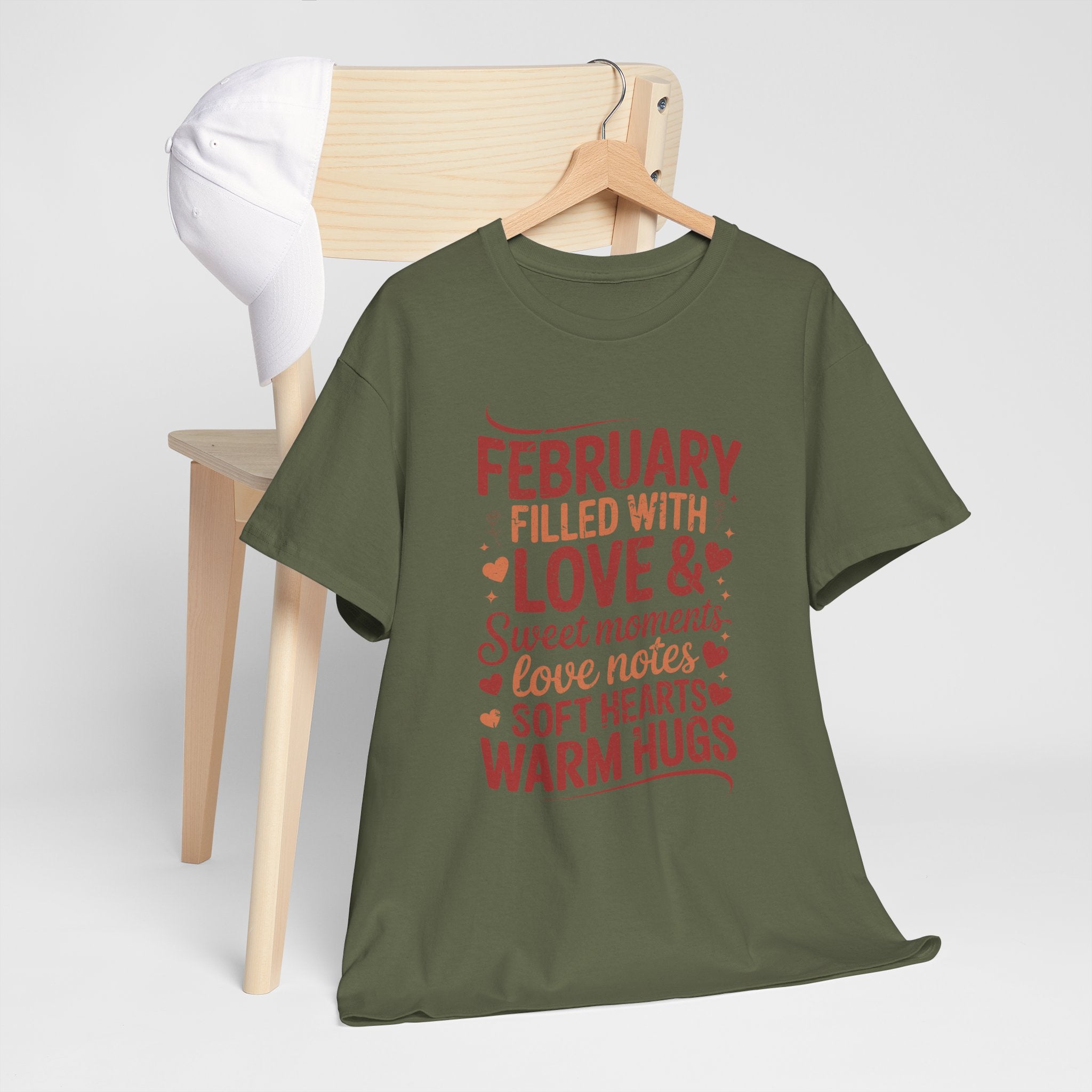 February Filled With Love Tee — Cozy Love Notes Valentine's Unisex Cotton Tshirt
