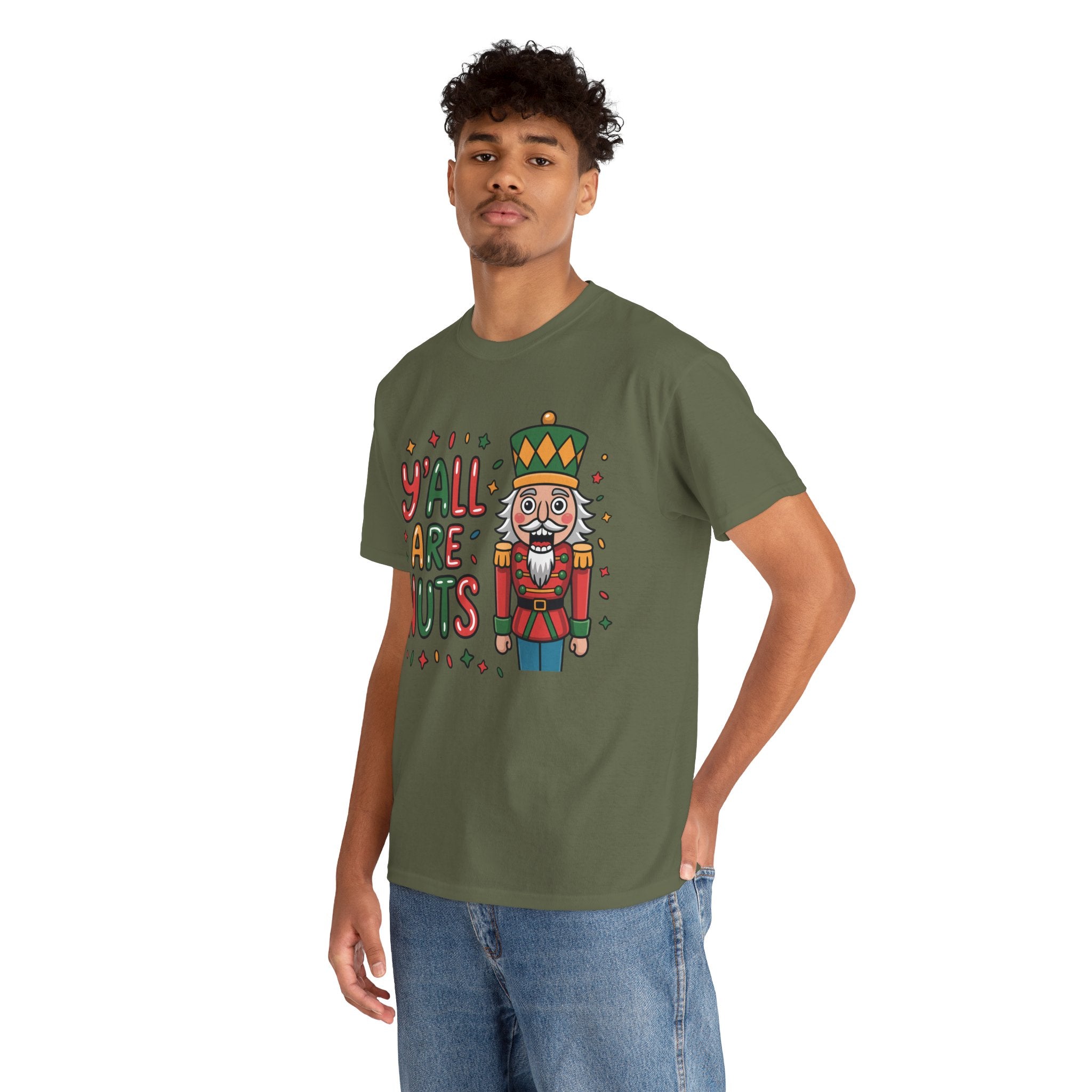 Y'all Are Nuts Nutcracker Christmas Unisex Cotton Tee