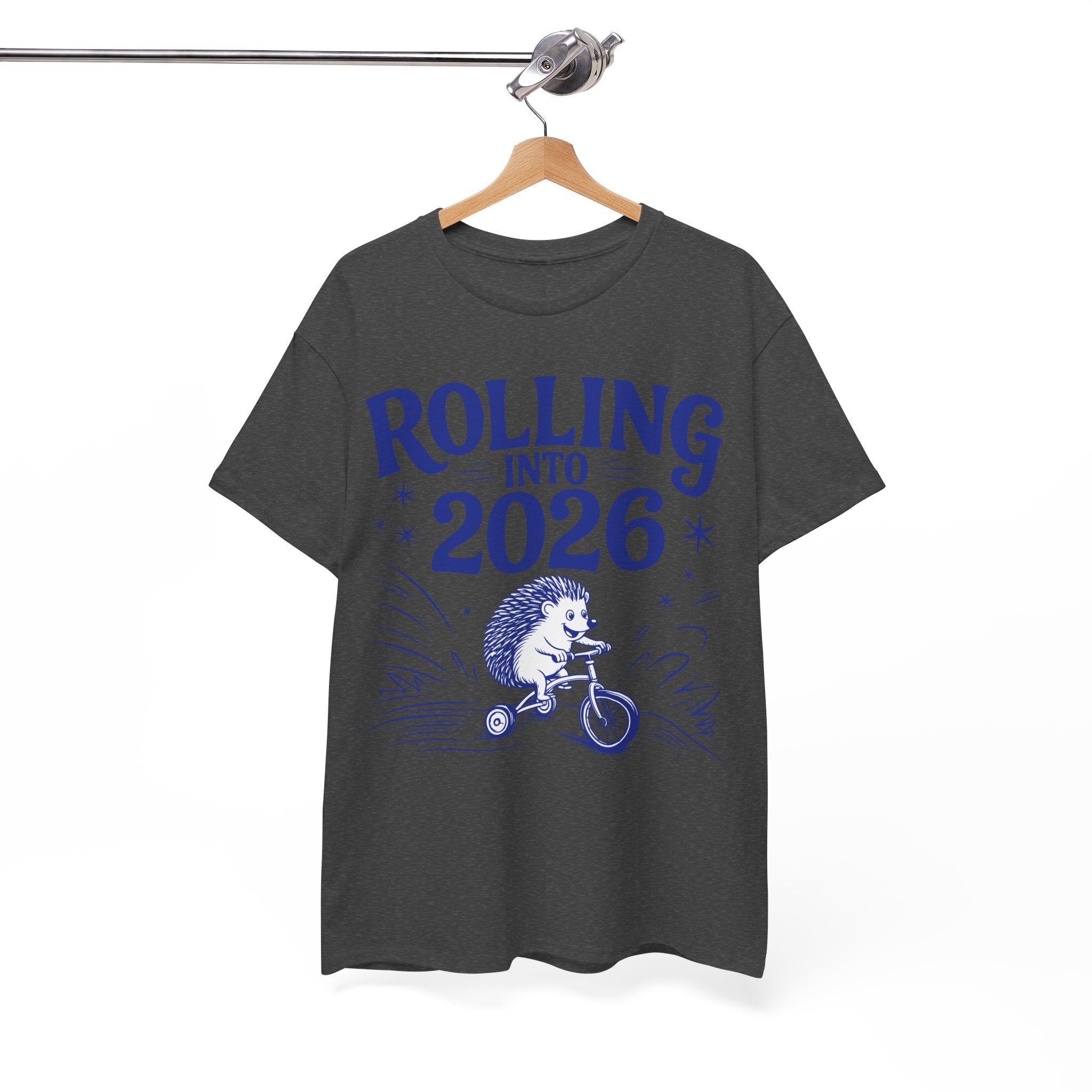 Rolling Into 2026 Hedgehog Tricycle Unisex Cotton Tee