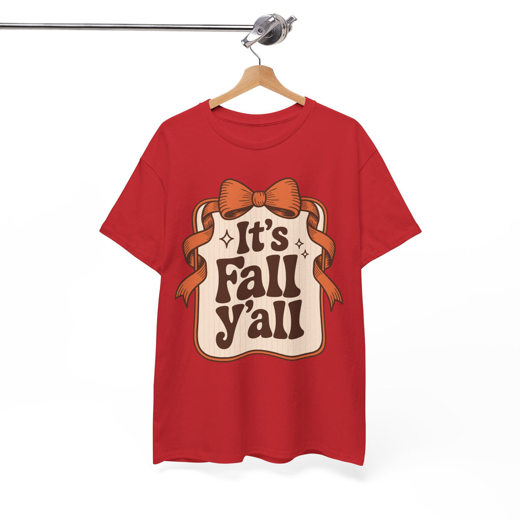 It’s Fall Y’all Autumn Ribbon Unisex Cotton Tee