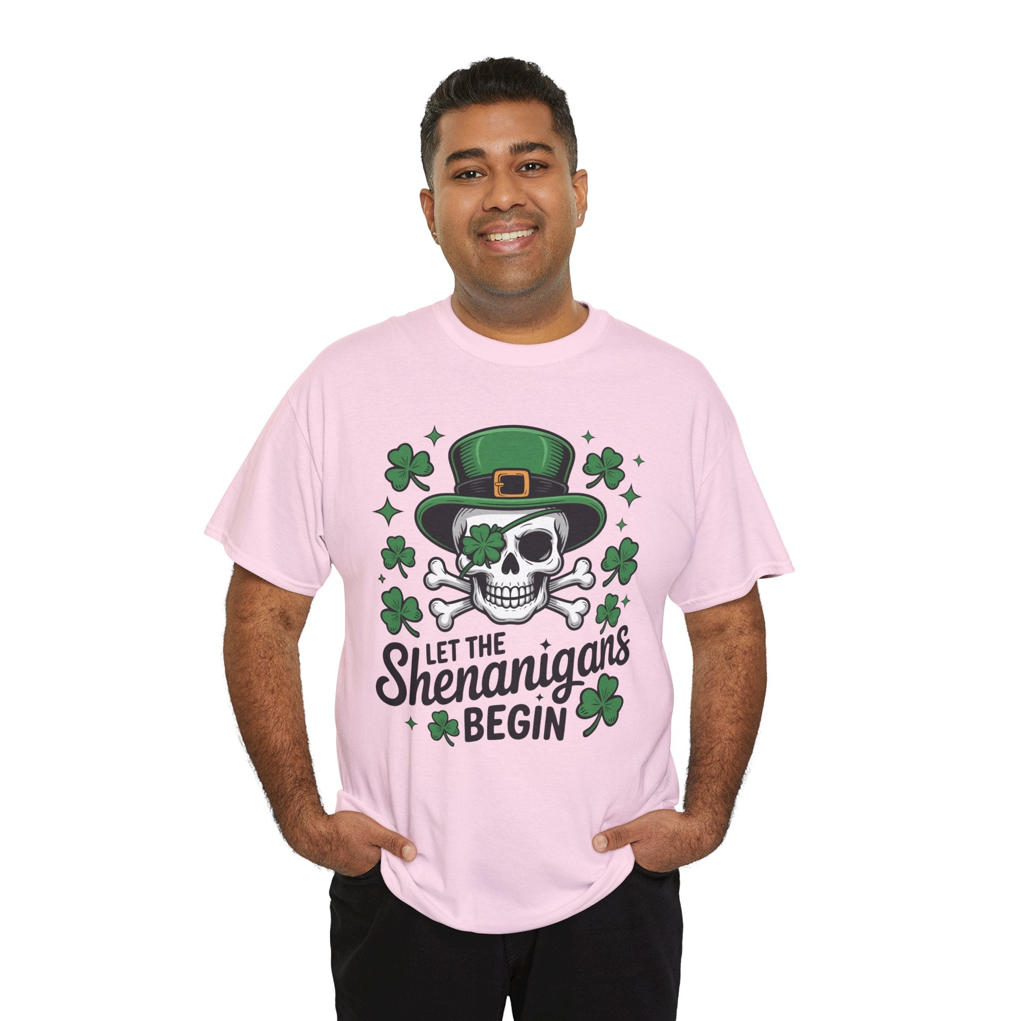 Let the Shenanigans Begin — Leprechaun Skull Unisex Cotton T-Shirt