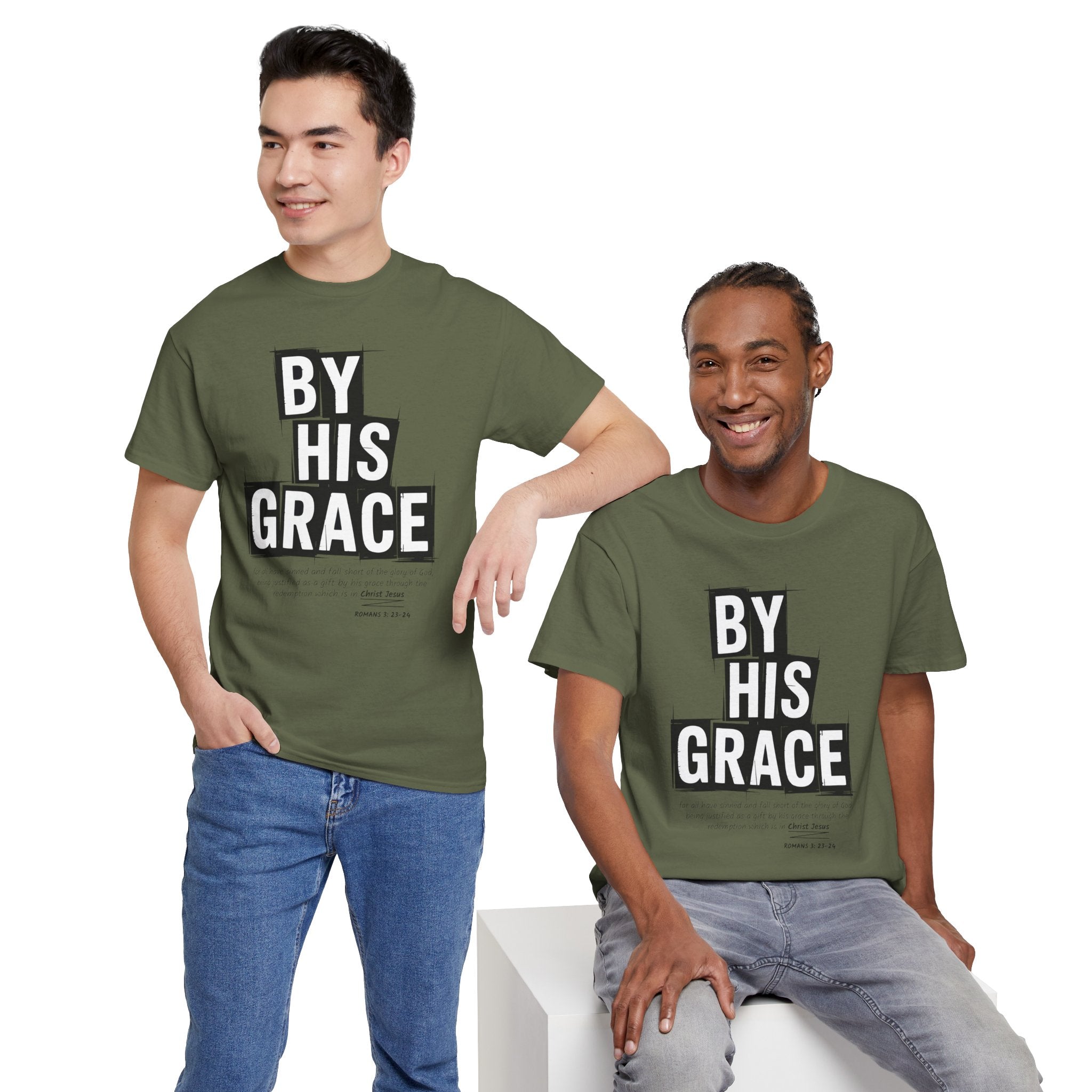 By His Grace tee — Minimalist Faith Christian Unisex Cotton T-Shirt