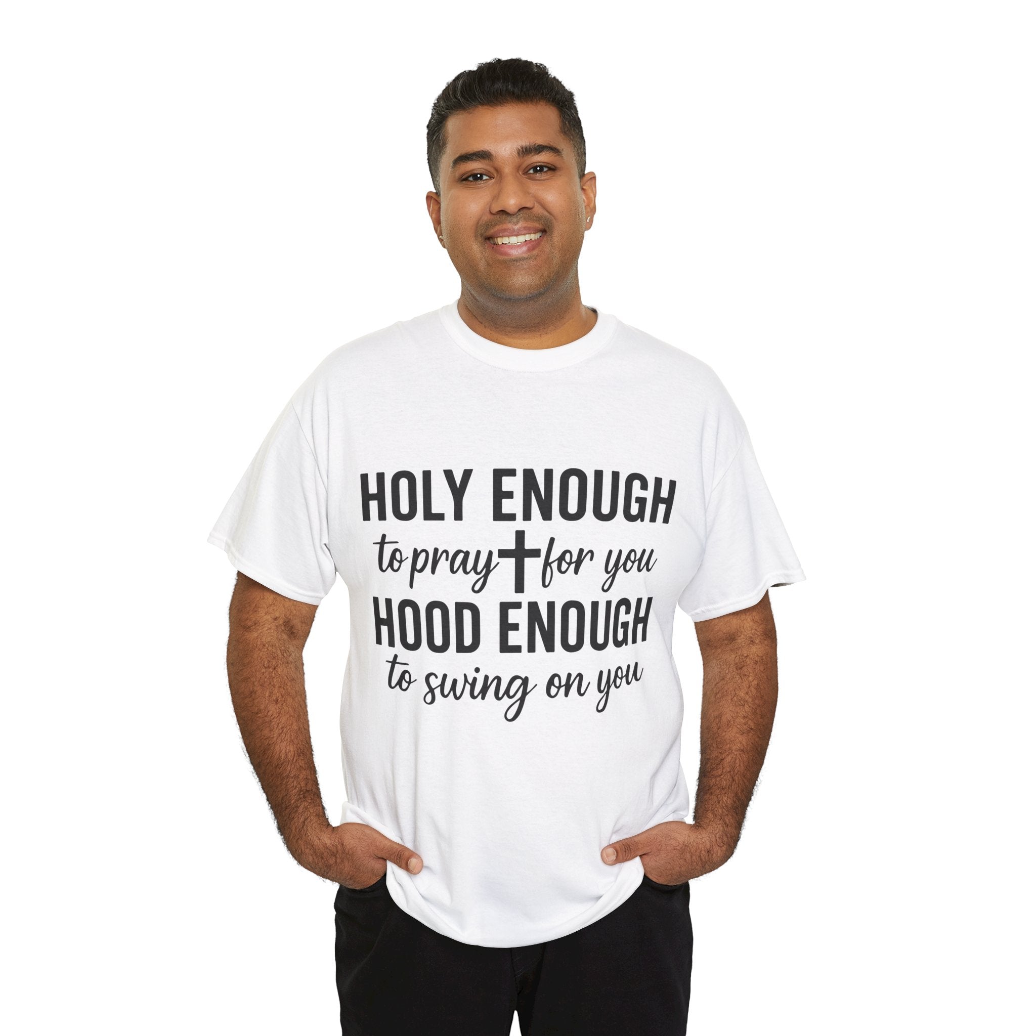 Holy Enough Christian T‑Shirt — Modern Hand‑Lettered Faith Unisex CottonTee