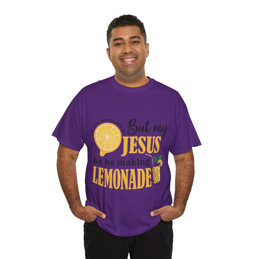 Jesus Lemonade Tee — Lemon Slice & Glass Graphic Christian Unisex Cotton T-Shirt