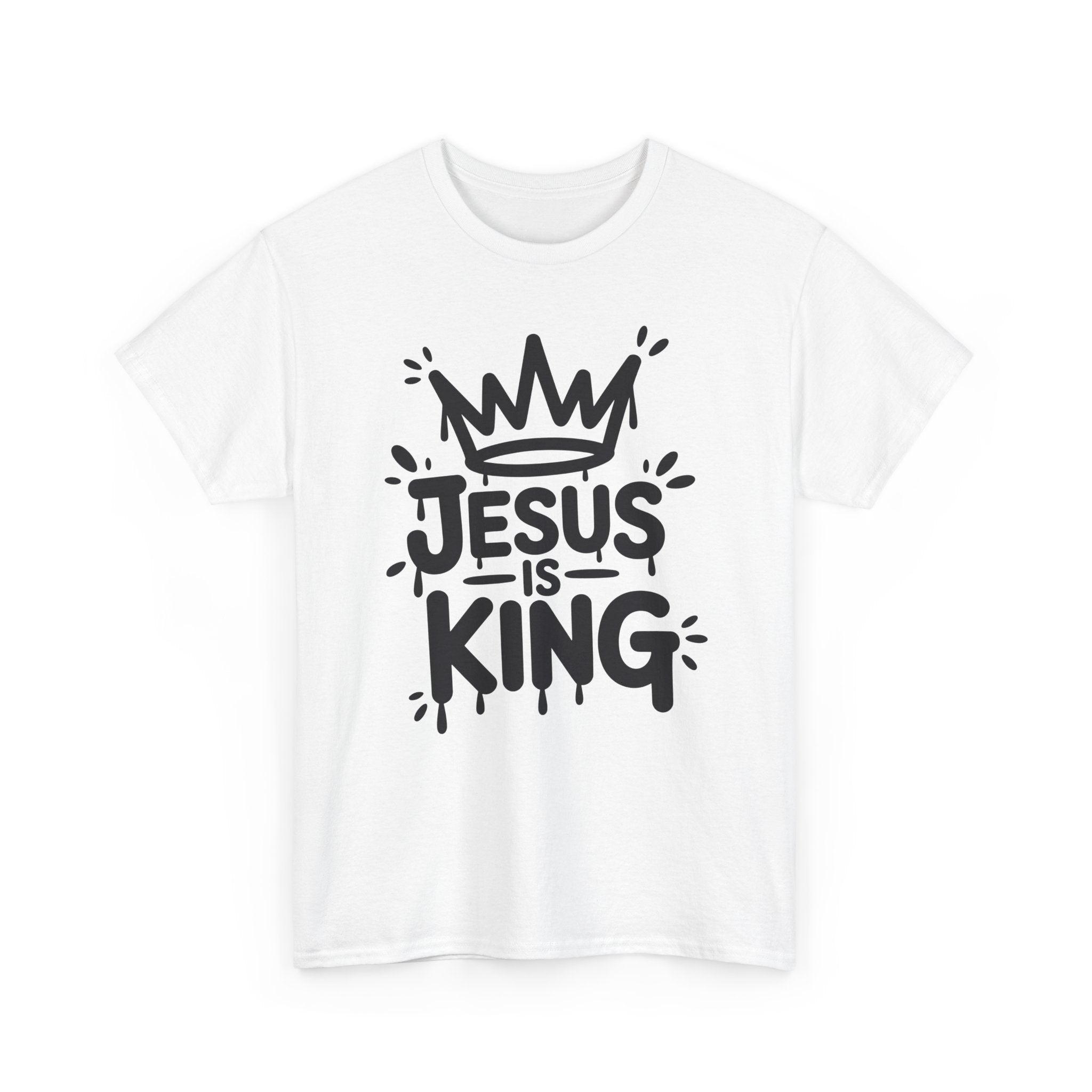Jesus Is King Crown T-Shirt — Minimalist Christian Unisex Cotton Tee