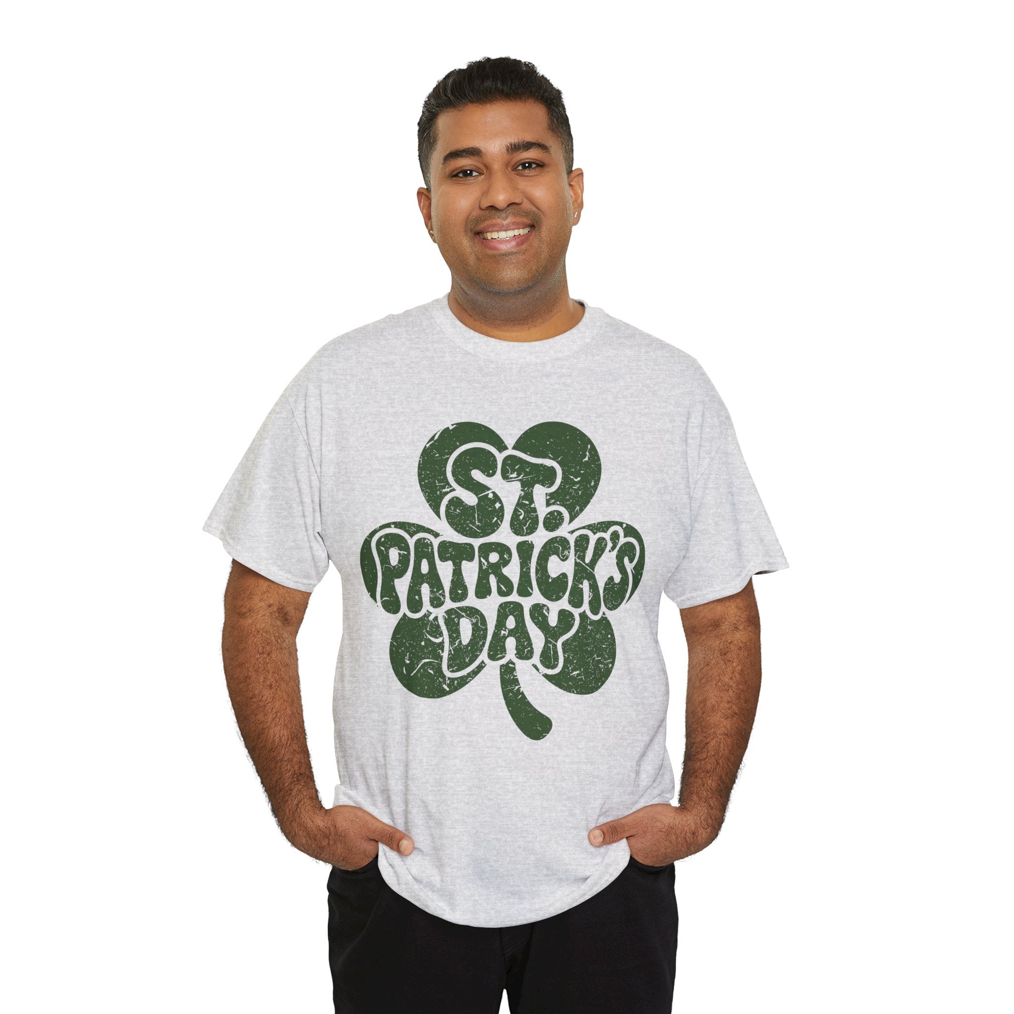 St. Patrick's Day Shamrock Tee — Retro Bubble Lettering Unisex Cotton Tee