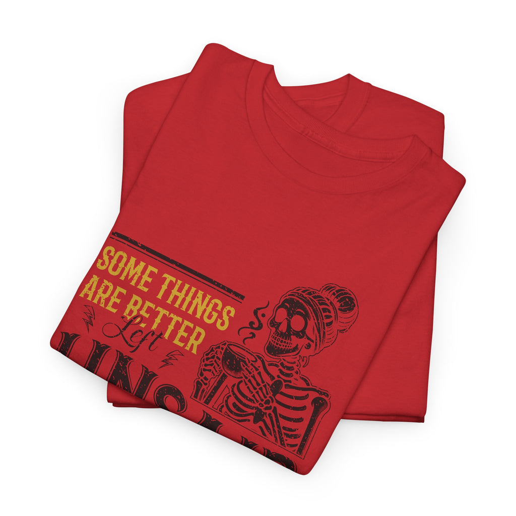 Distressed Yellow "Some Things Are Better Left Unsaid"Unisex Cotton Tee