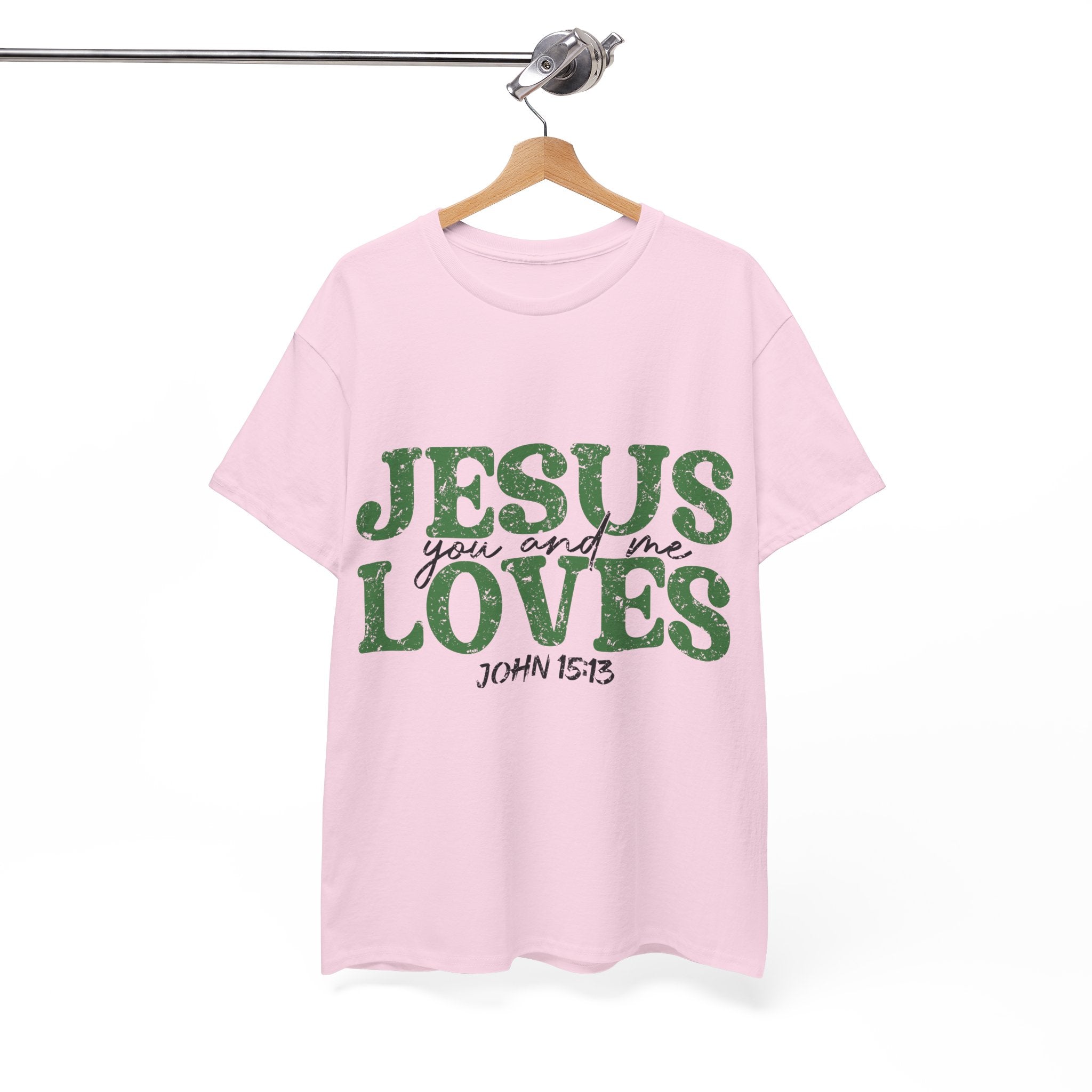 Jesus Loves Vintage Tee — Green Retro Christian Unisex Cotton T-Shirt