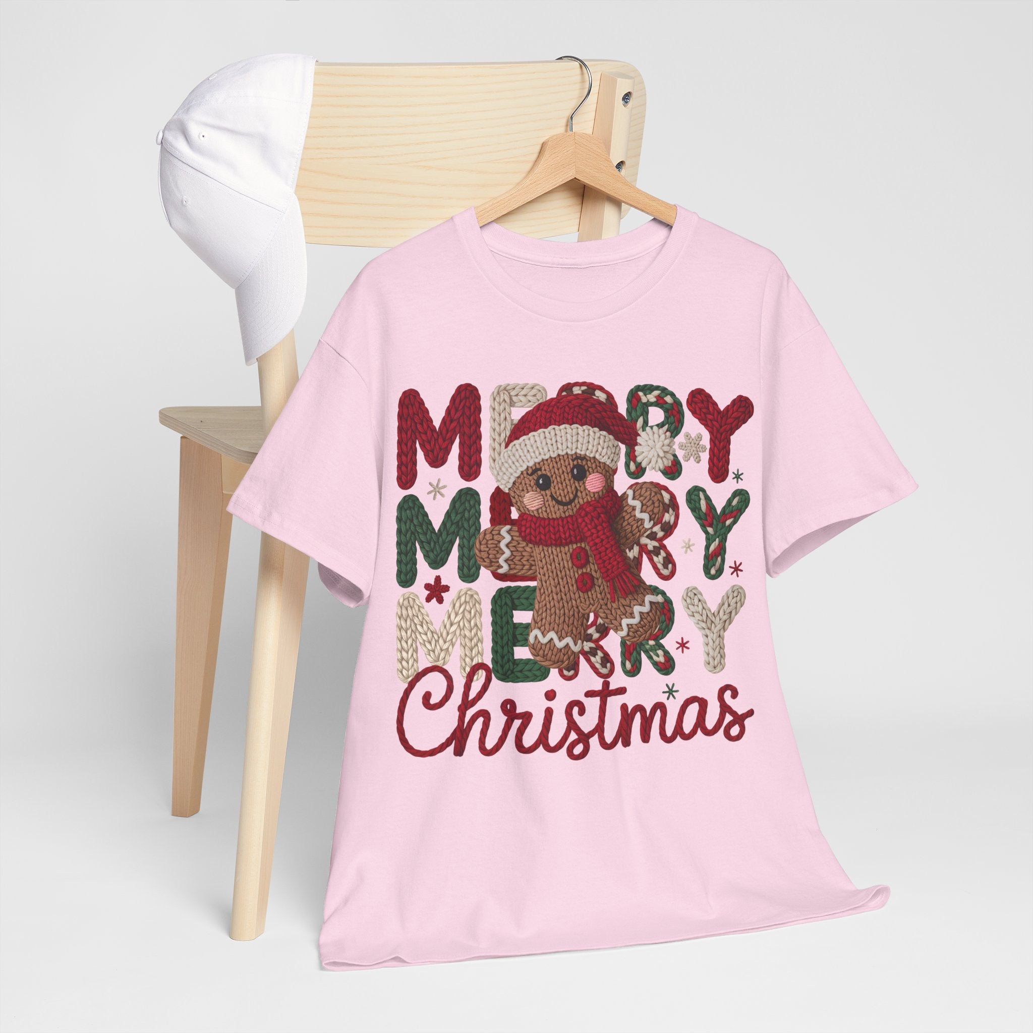 Merry Merry Merry Christmas Gingerbread Unisex Cotton Tee
