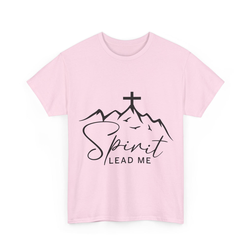 Spirit Lead Me Christian T‑Shirt — Minimalist Cross Unisex Cotton Tee