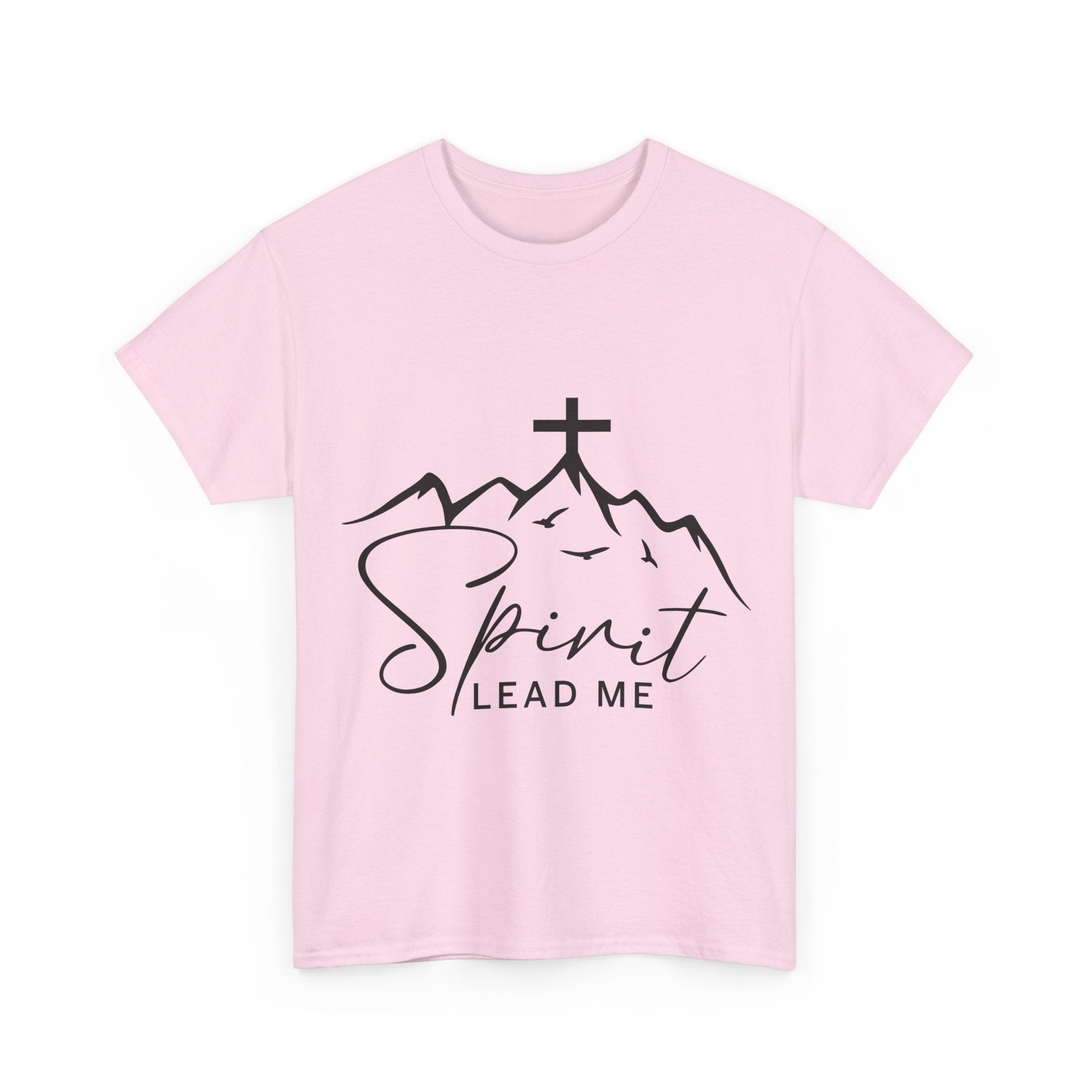 Spirit Lead Me Christian T‑Shirt — Minimalist Cross Unisex Cotton Tee