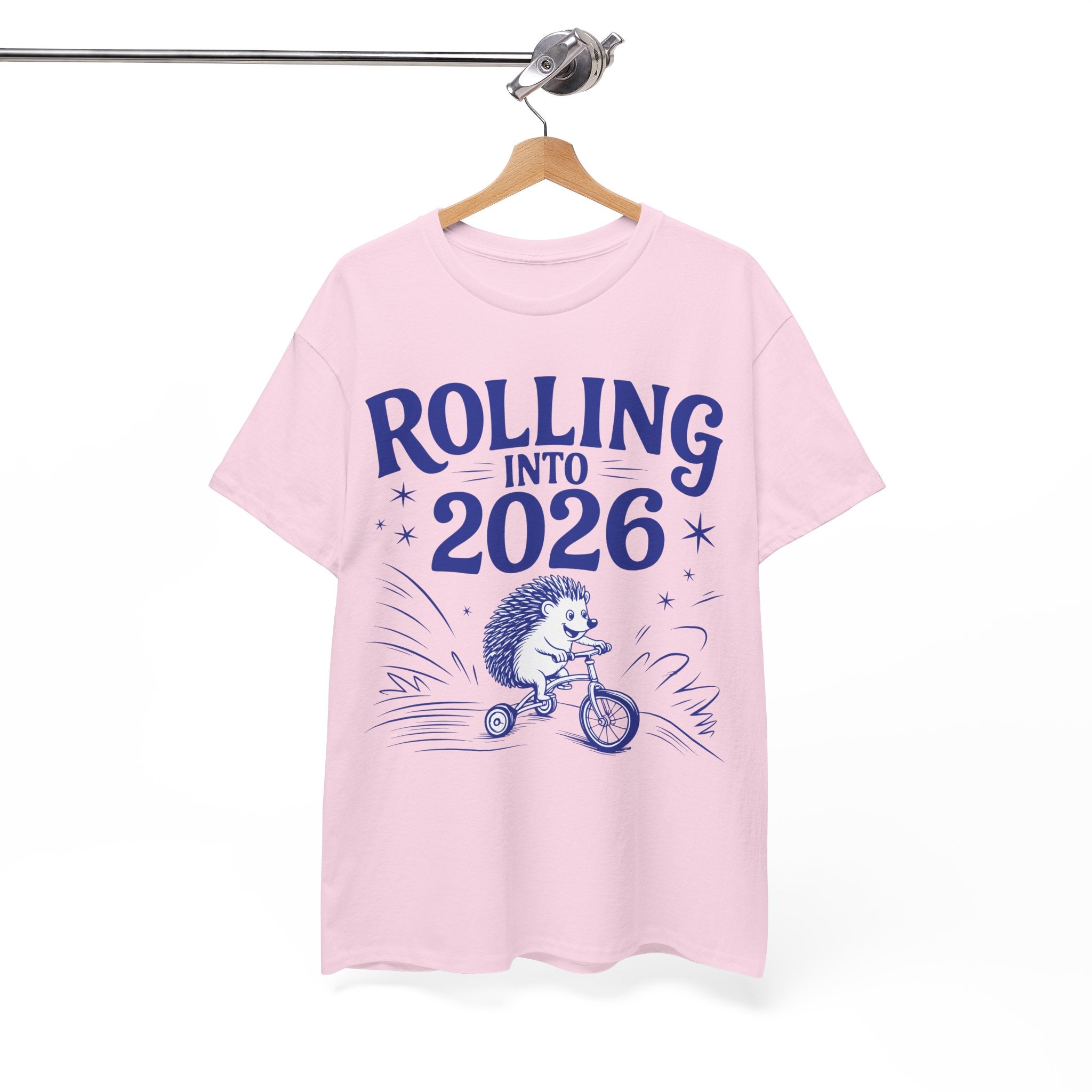 Rolling Into 2026 Hedgehog Tricycle Unisex Cotton Tee