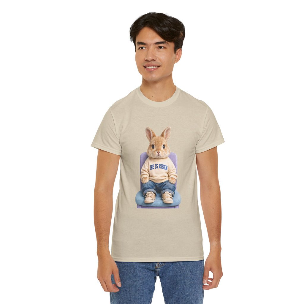 Easter 'He Is Risen' Bunny Unisex Cotton Tee