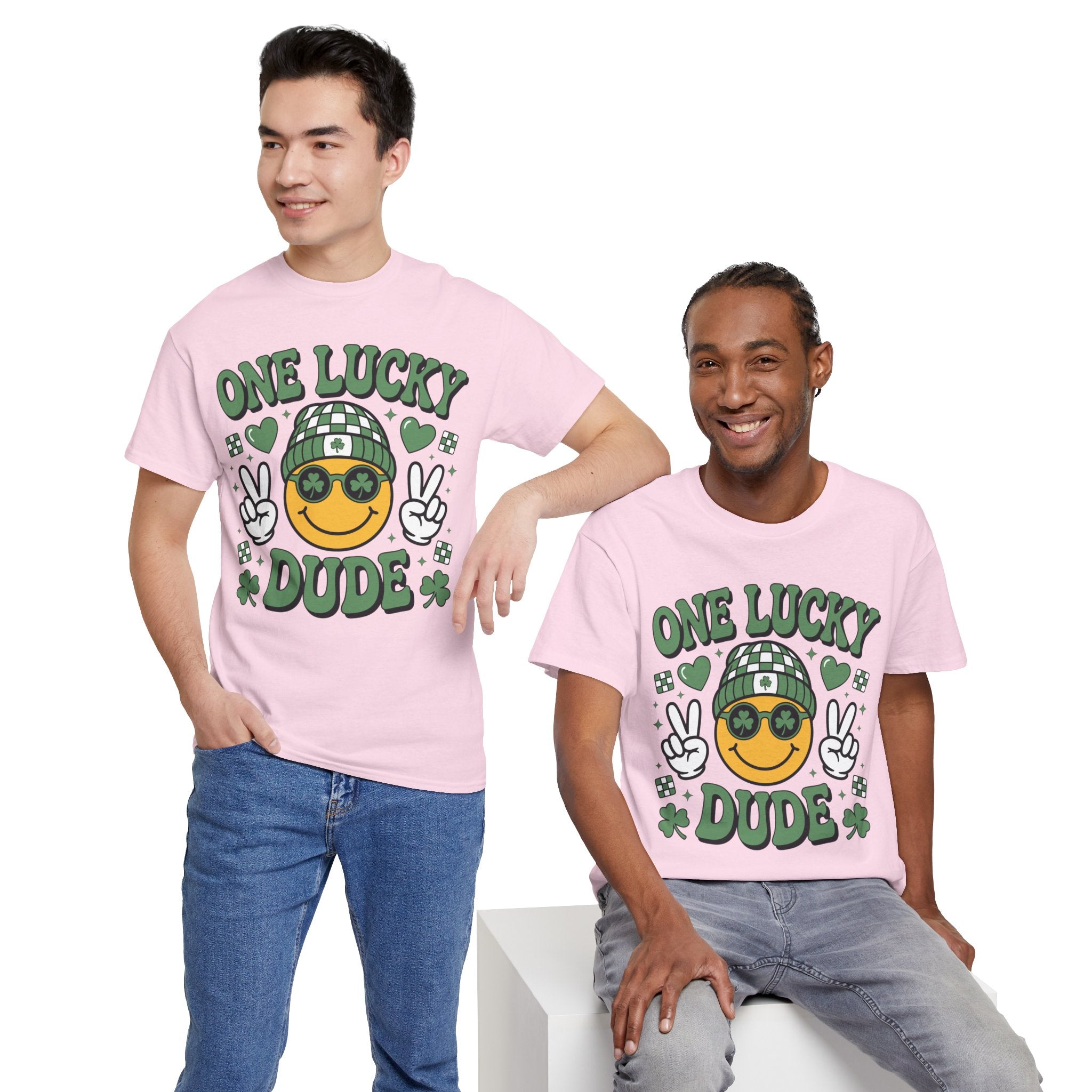 One Lucky Dude Shamrock Tee — St. Patrick's Day Smiley Unisex Cotton Tshirt