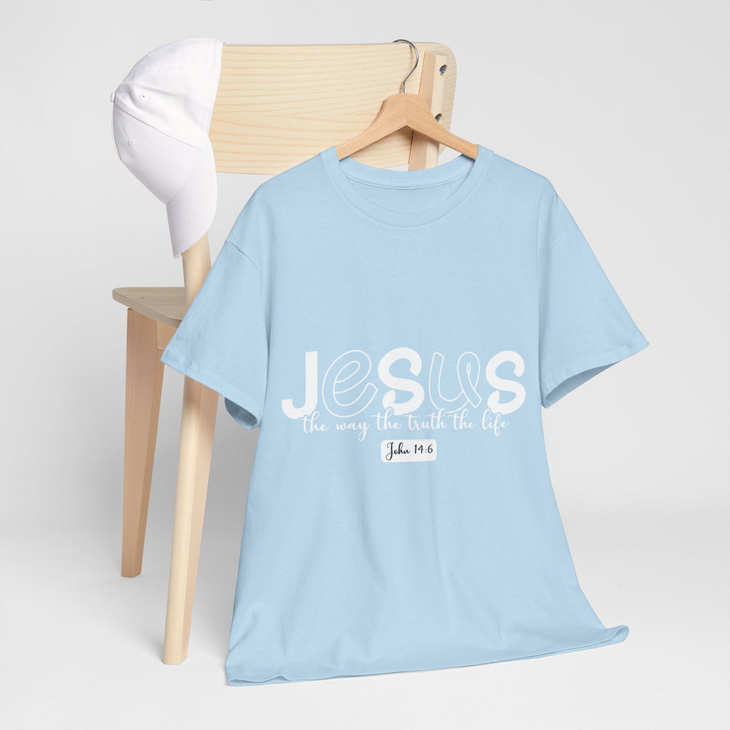 John 14:6 Christian Tee — Minimalist Script Faith T-Shirt