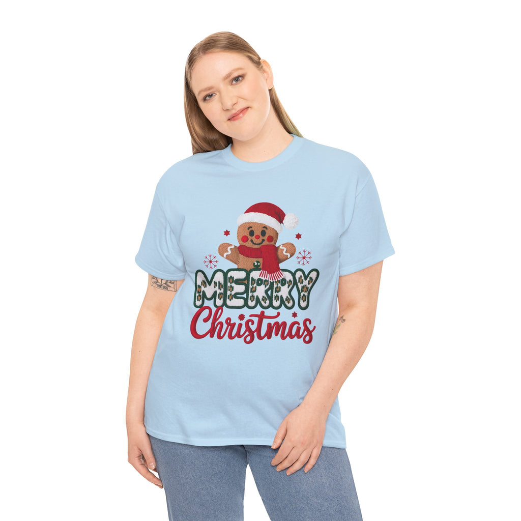 Gingerbread Santa 'Merry Christmas' Unisex Cotton Tee T-Shirt