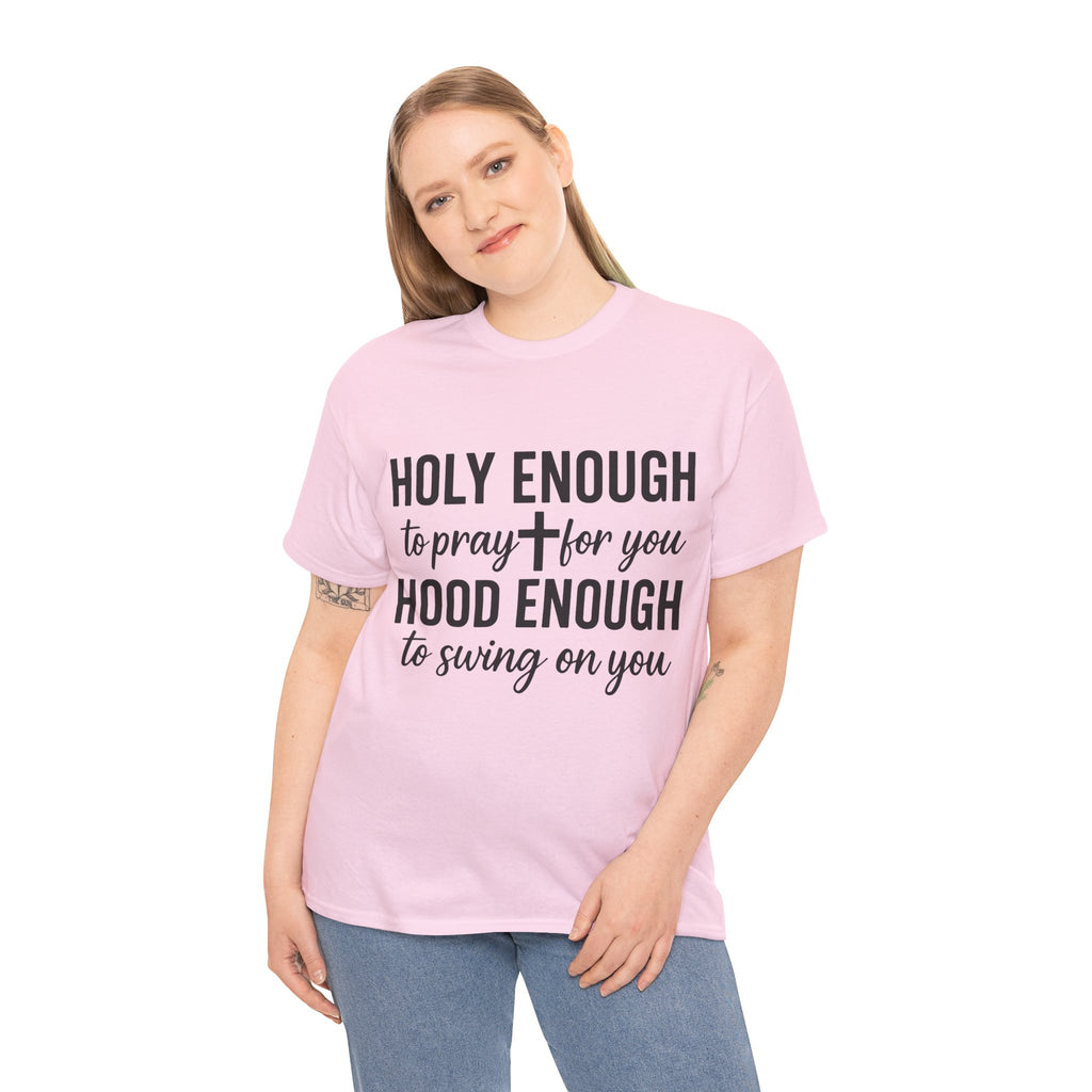 Holy Enough Christian T‑Shirt — Modern Hand‑Lettered Faith Unisex CottonTee