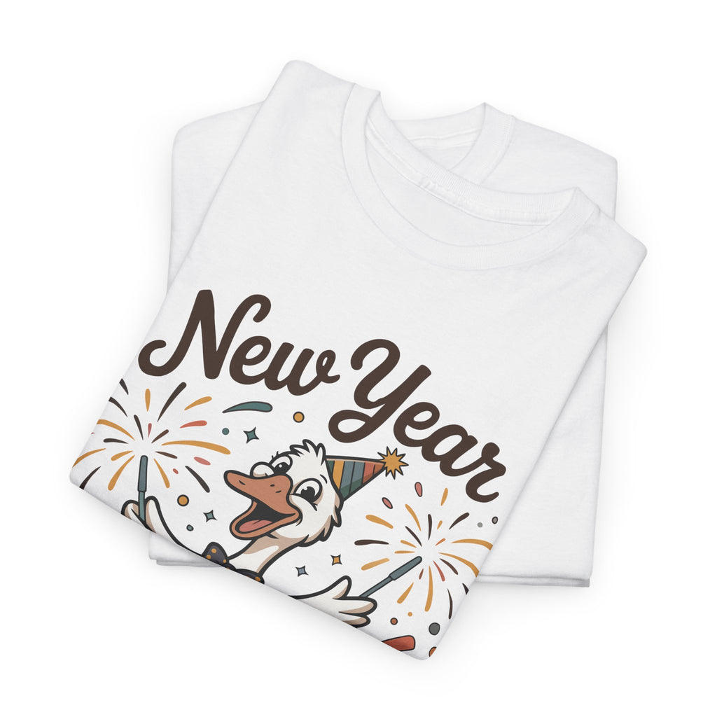 New Year Same Silly Goose T-Shirt — Party Goose Graphic Unisex Cotton Tee