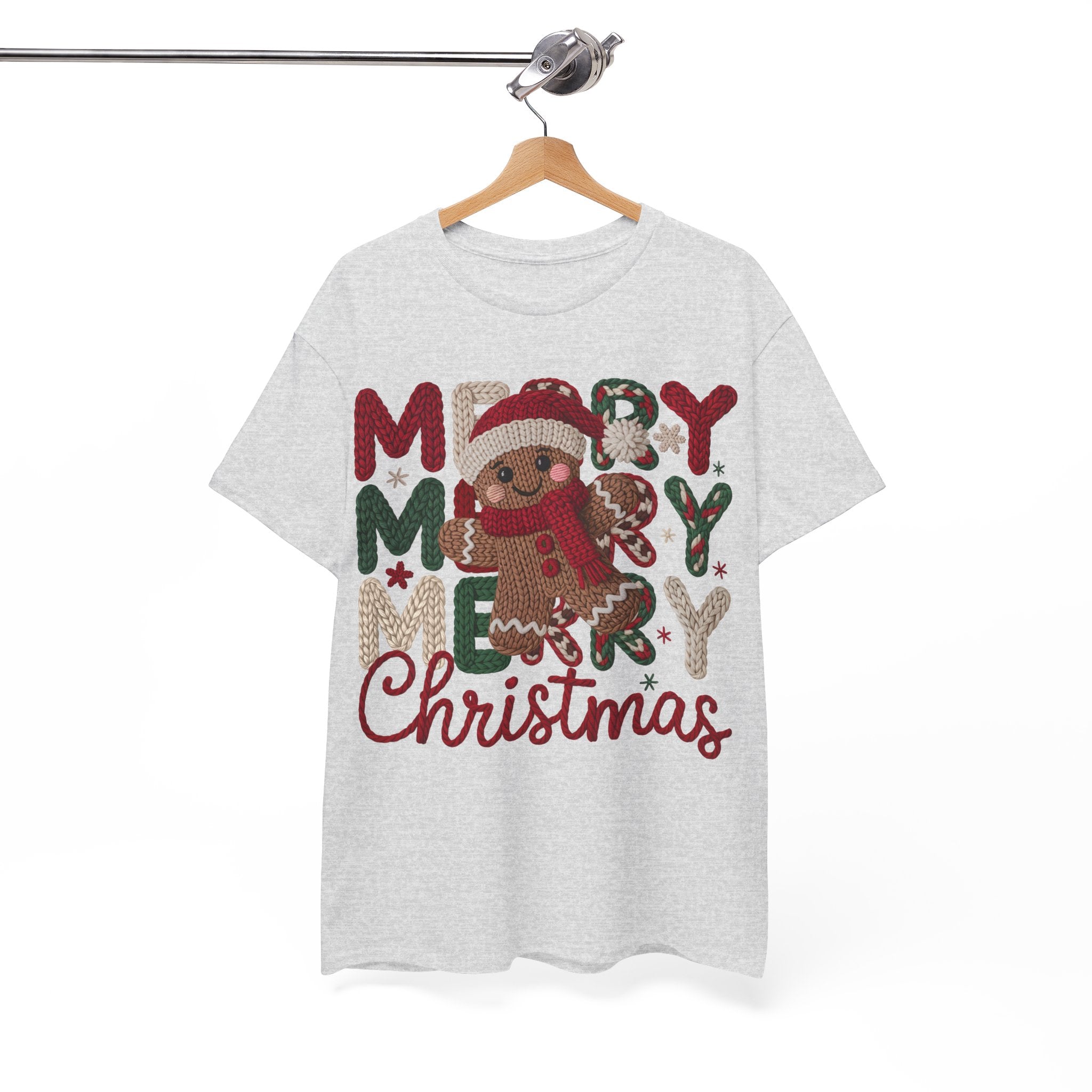 Merry Merry Merry Christmas Gingerbread Unisex Cotton Tee
