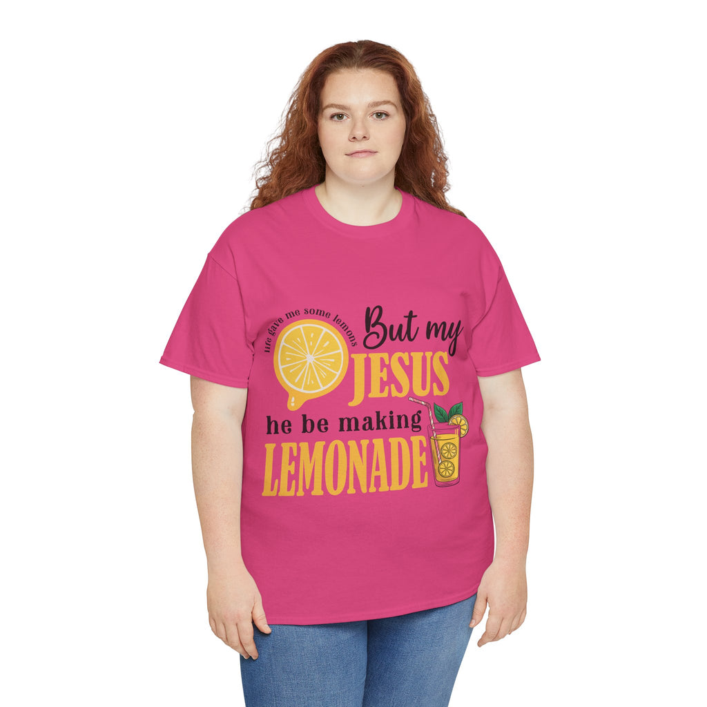 Jesus Lemonade Tee — Lemon Slice & Glass Graphic Christian Unisex Cotton T-Shirt