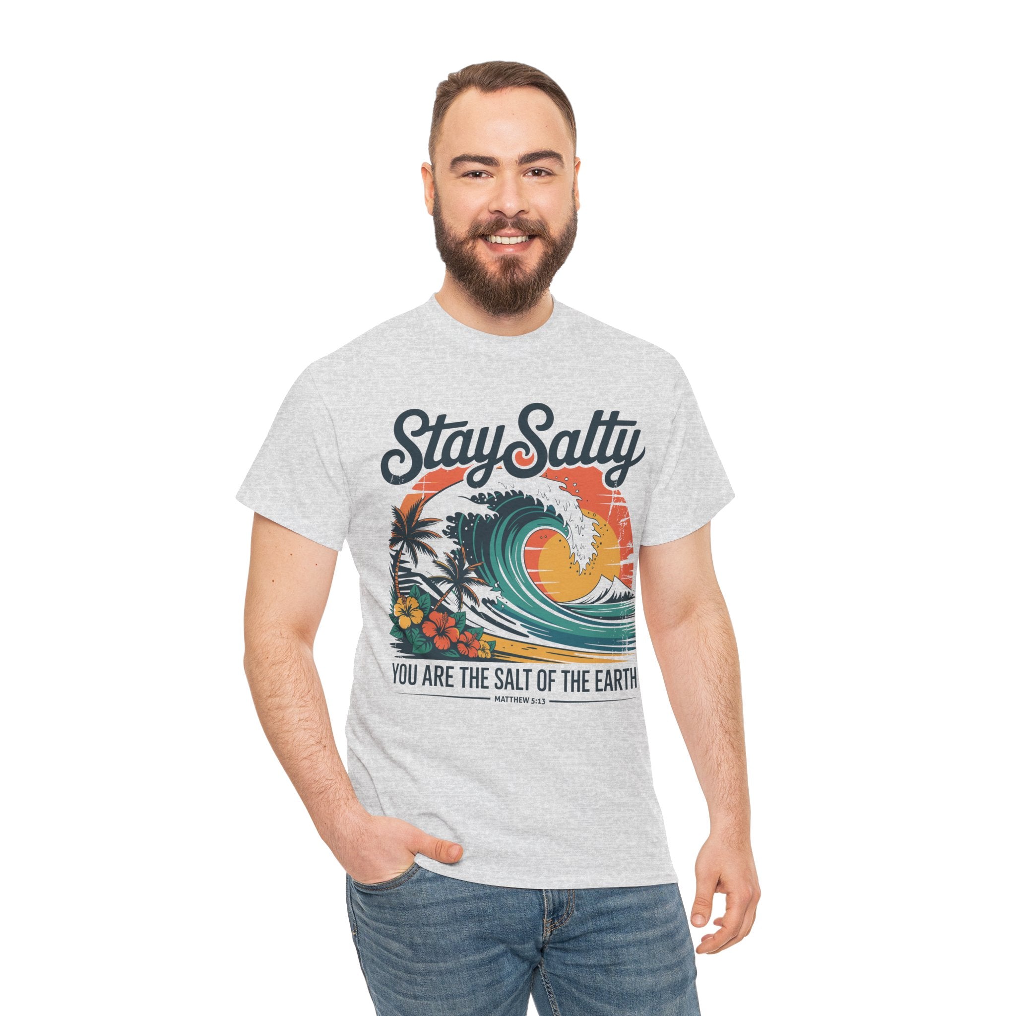 Stay Salty Beach Tee — "You are the salt of the earth (Matthew 5:13)"Unisex Cotton Tee