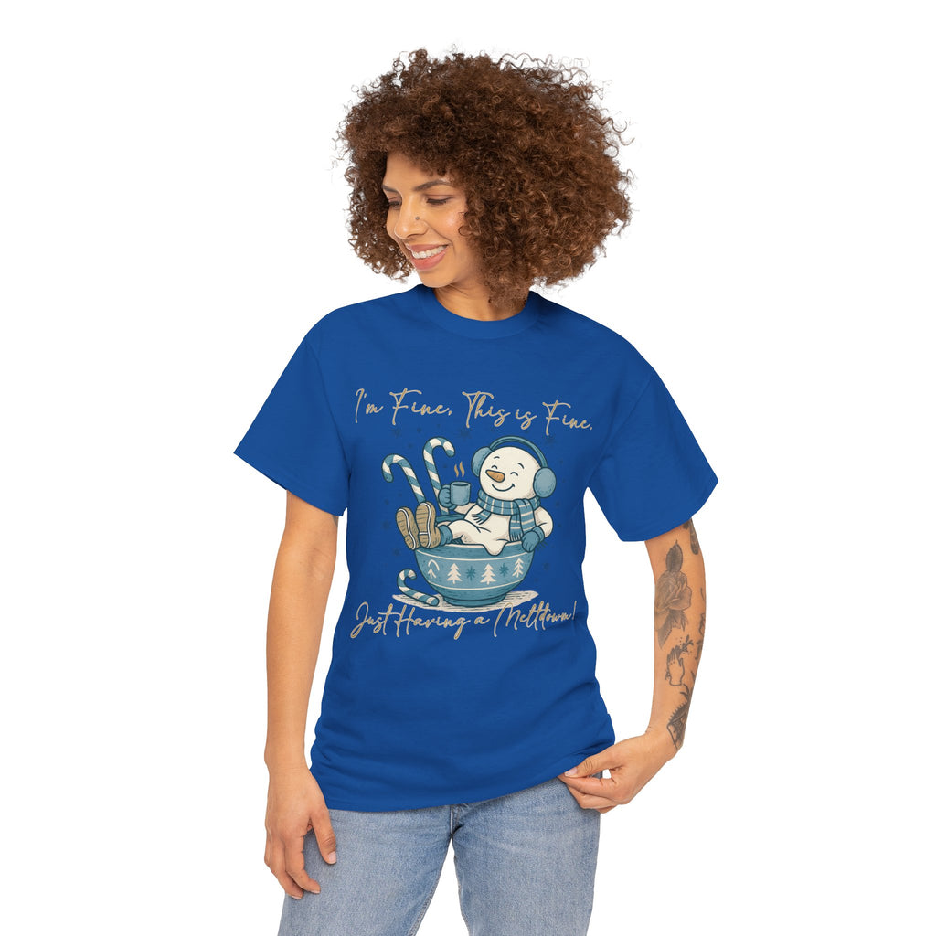 Snowman Hot Cocoa Unisex Cotton Tee
