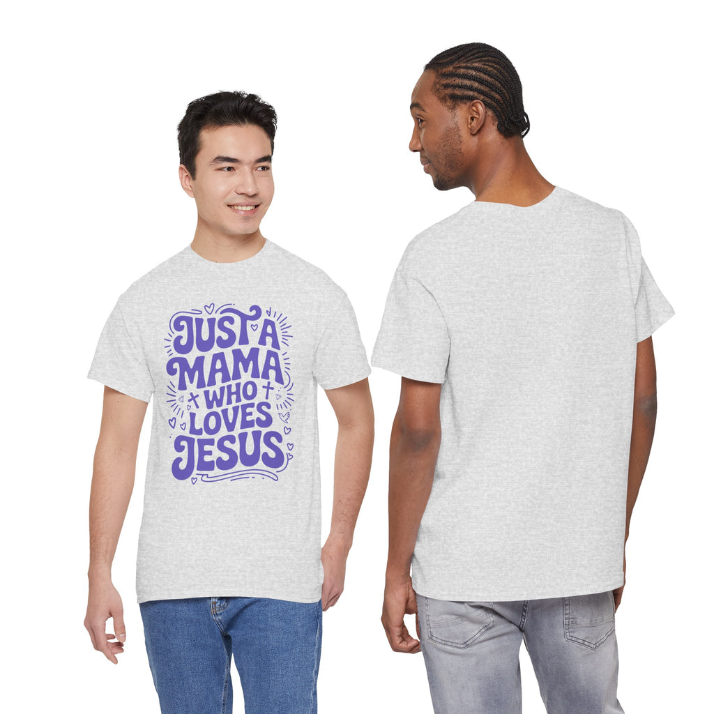 Mama Who Loves Jesus T-Shirt — Bright Green Bubbly Faith Unisex Cotton Tee