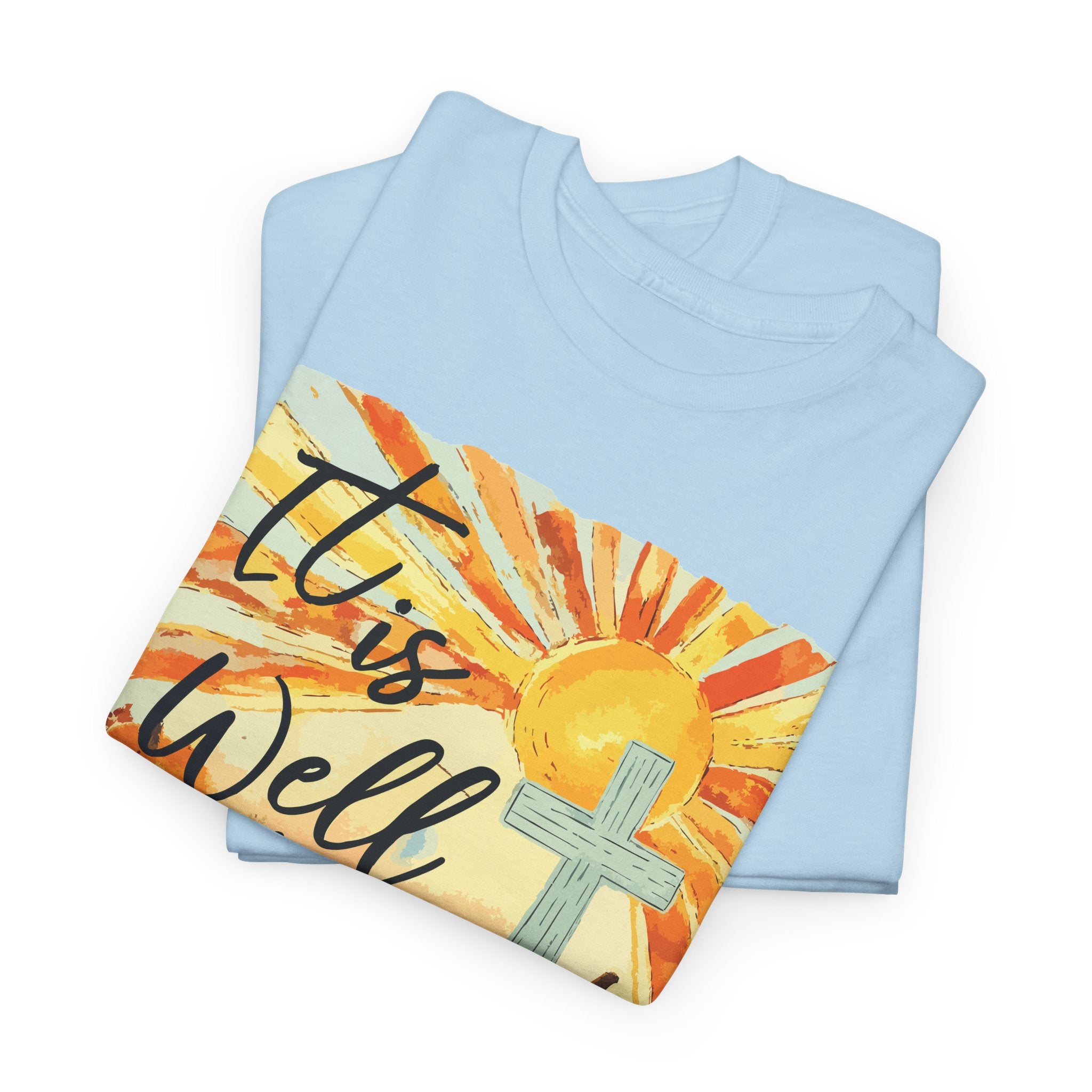 It Is Well With My Soul Pumpkin Sunrise Unisex Cotton T-Shirt