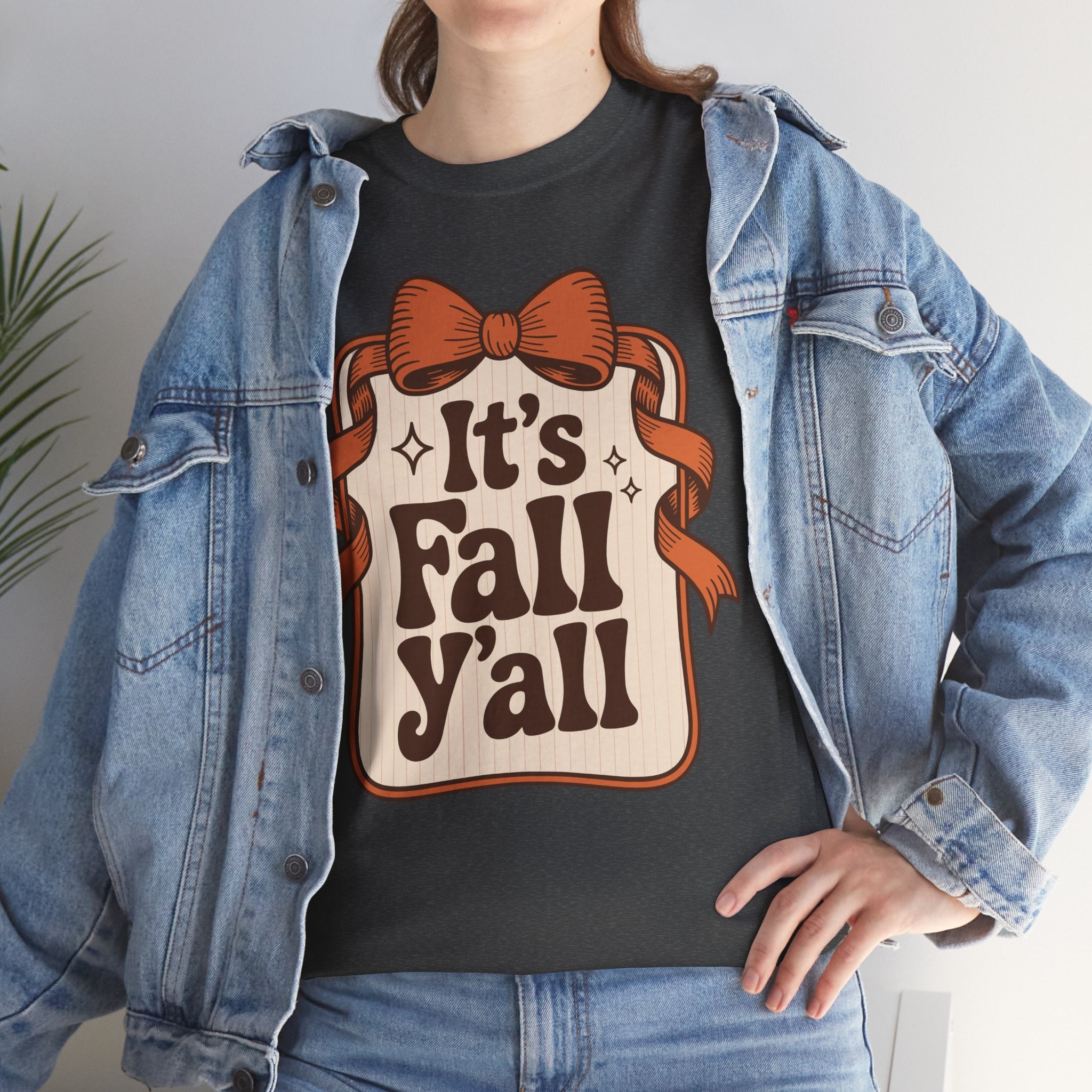 It’s Fall Y’all Autumn Ribbon Unisex Cotton Tee