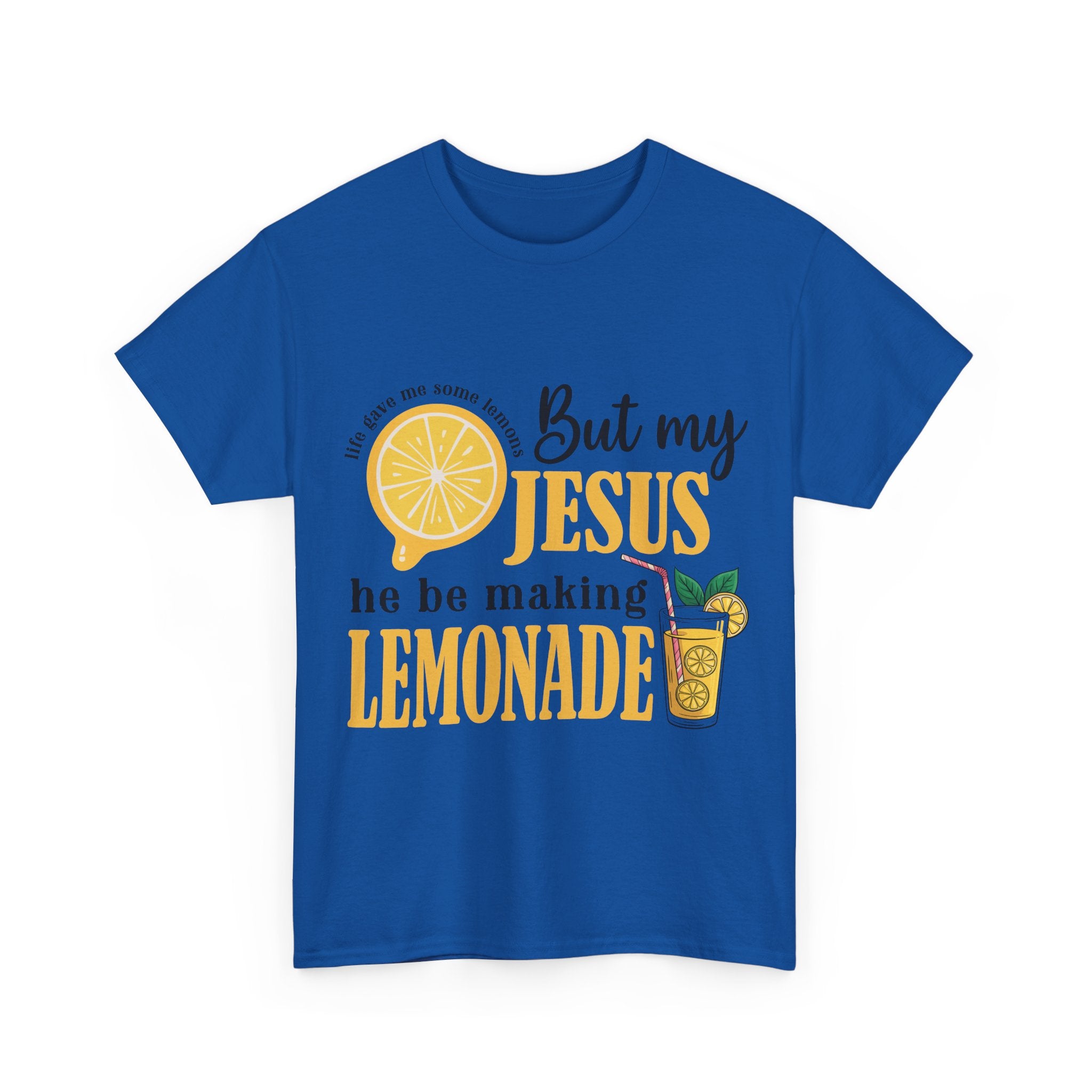 Jesus Lemonade Tee — Lemon Slice & Glass Graphic Christian Unisex Cotton T-Shirt