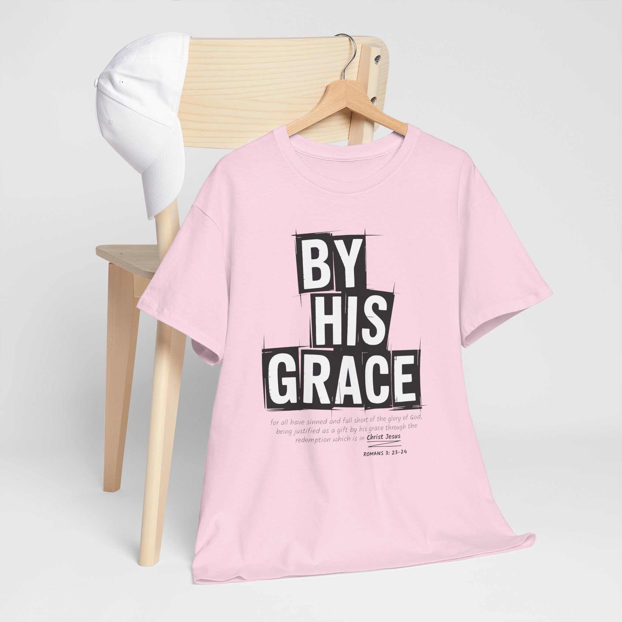 By His Grace tee — Minimalist Faith Christian Unisex Cotton T-Shirt