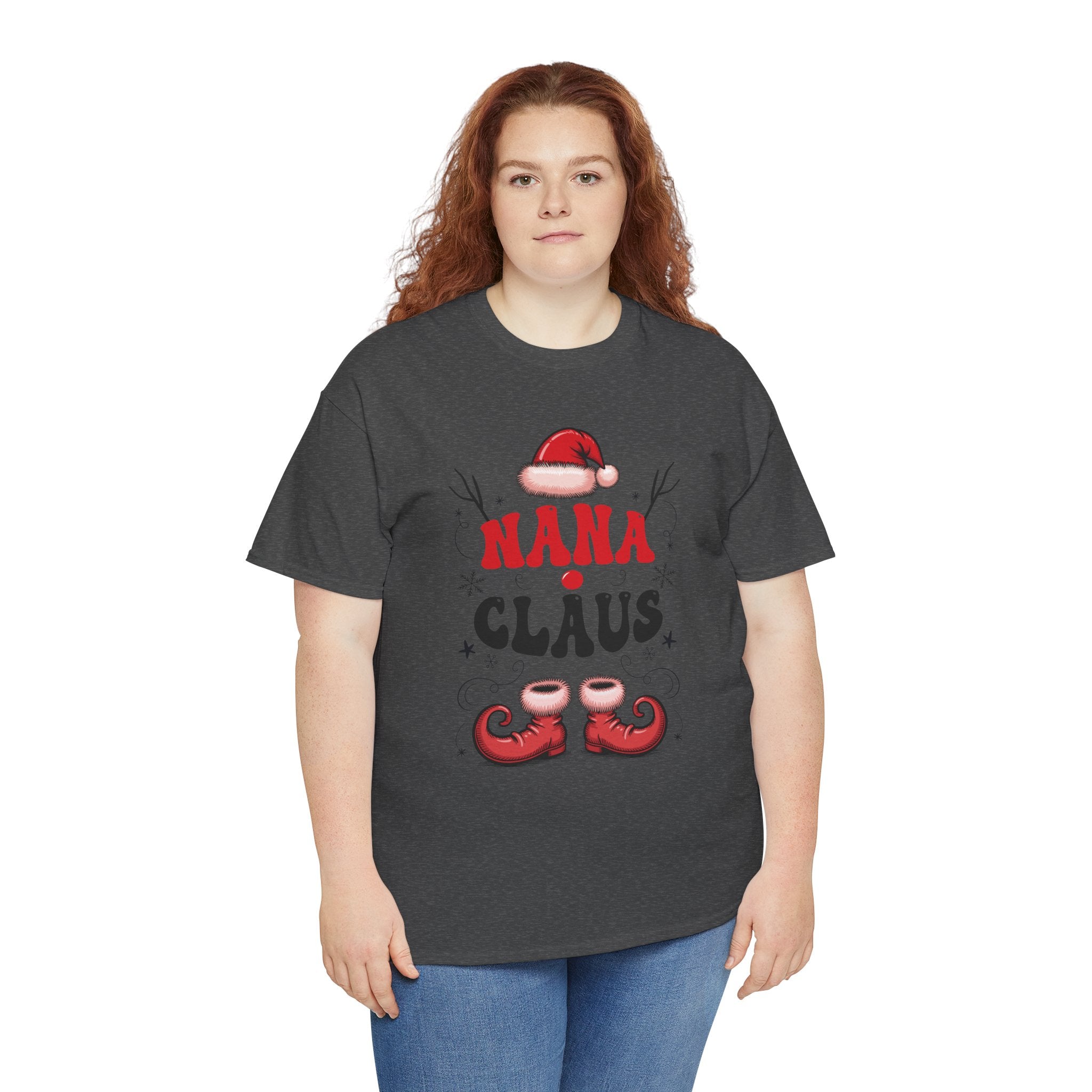 Nana Christmas T-Shirt — Santa Hat & Elf Boots Holiday Unisex Cotton Tee