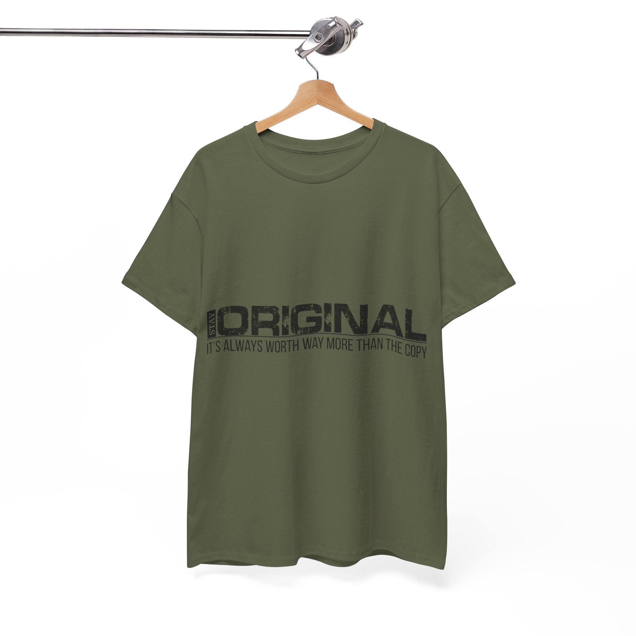 STAY SILENT Minimalist Tee — Vertical Text Black Unisex Cotton Tee
