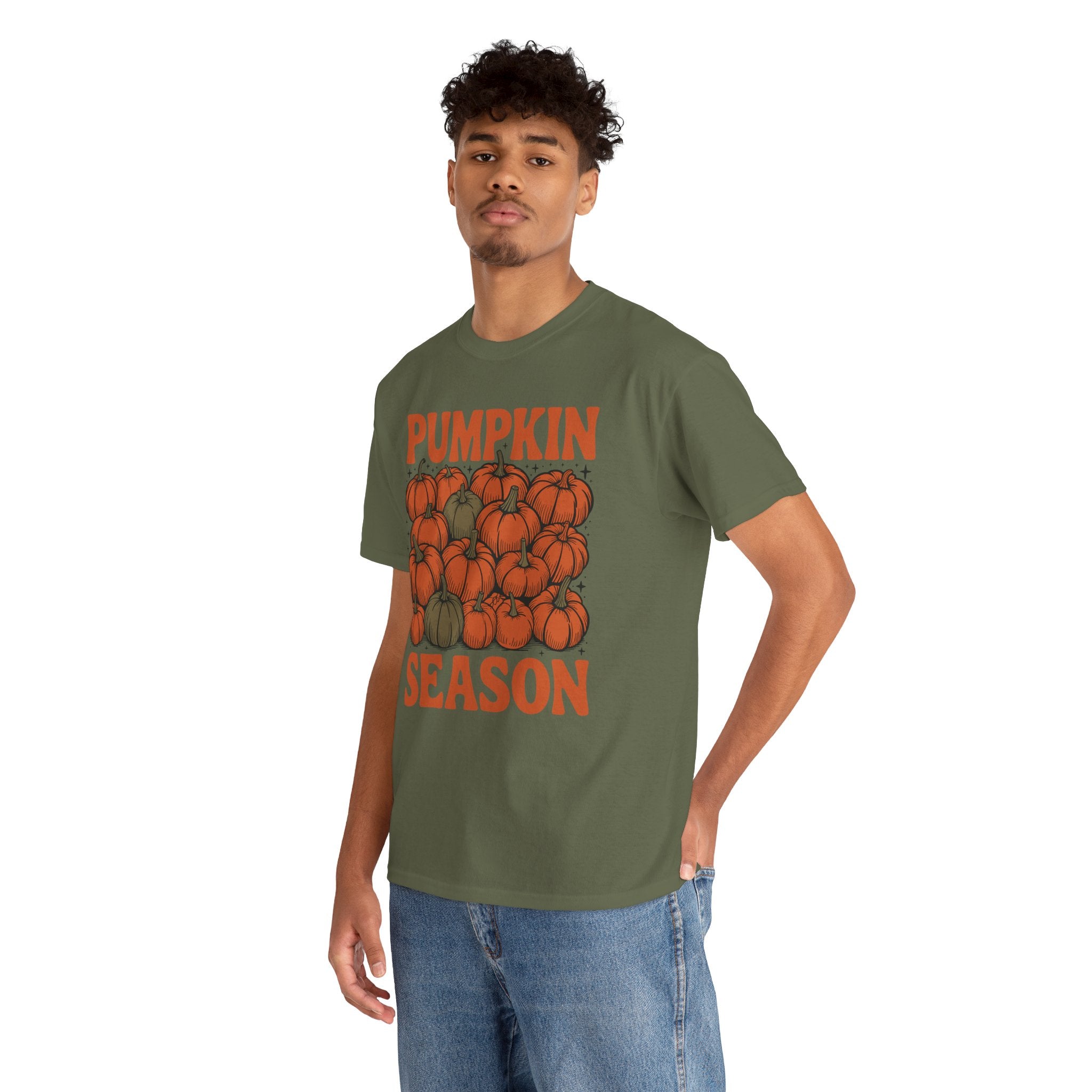 Pumpkin Season Tee — Fall Pumpkin Pile Unisex Cotton Tee