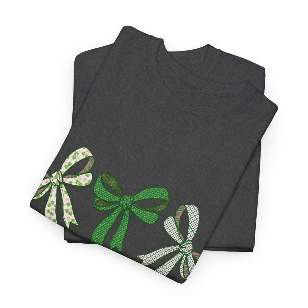 Not Lucky Simply Blessed Tee — Romans 4:7-8 Green Bow Christian Unisex Cotton T-Shirt