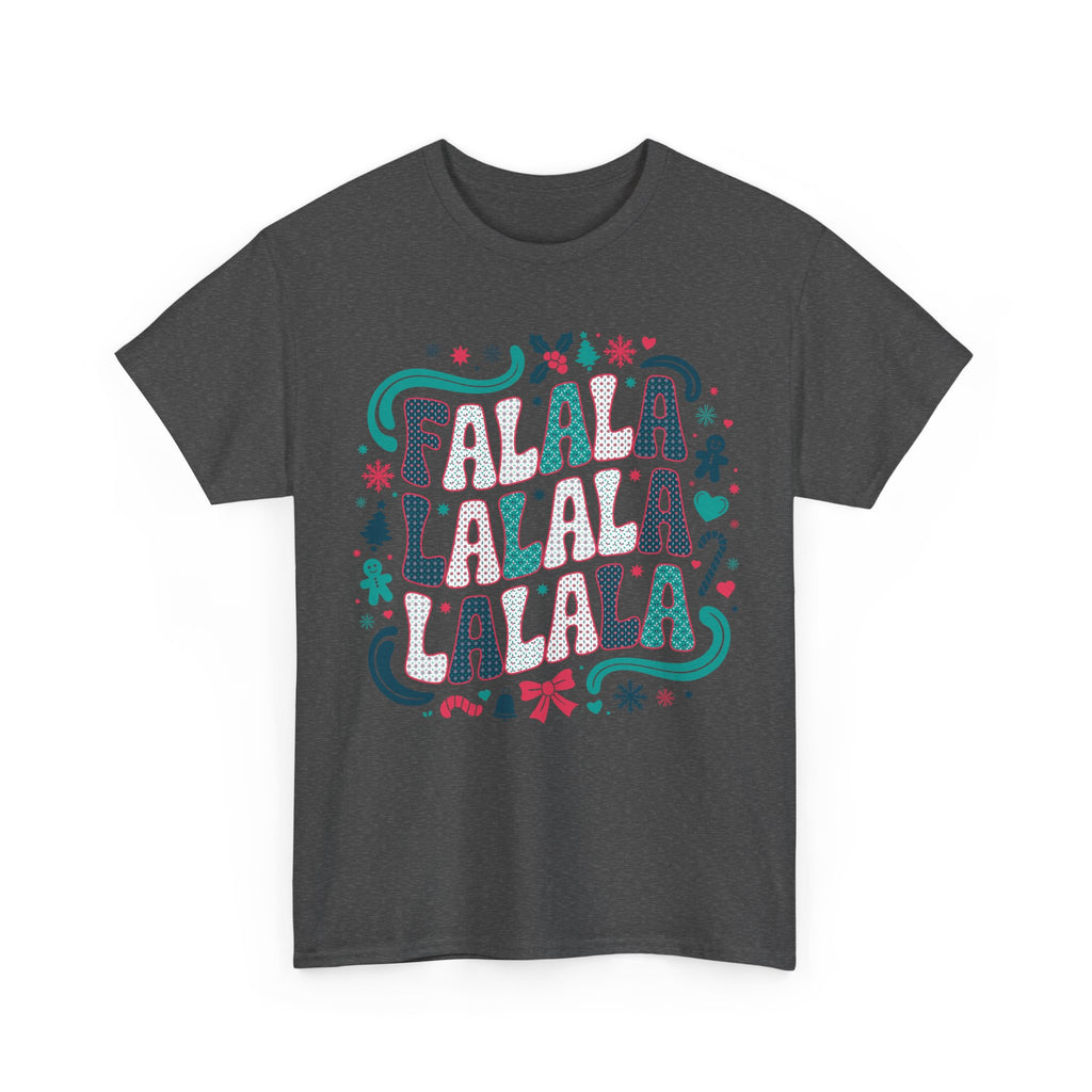 Fa La La La La Christmas T-Shirt — Festive Candy Cane & Gingerbread Holiday Unisex Cotton Tee