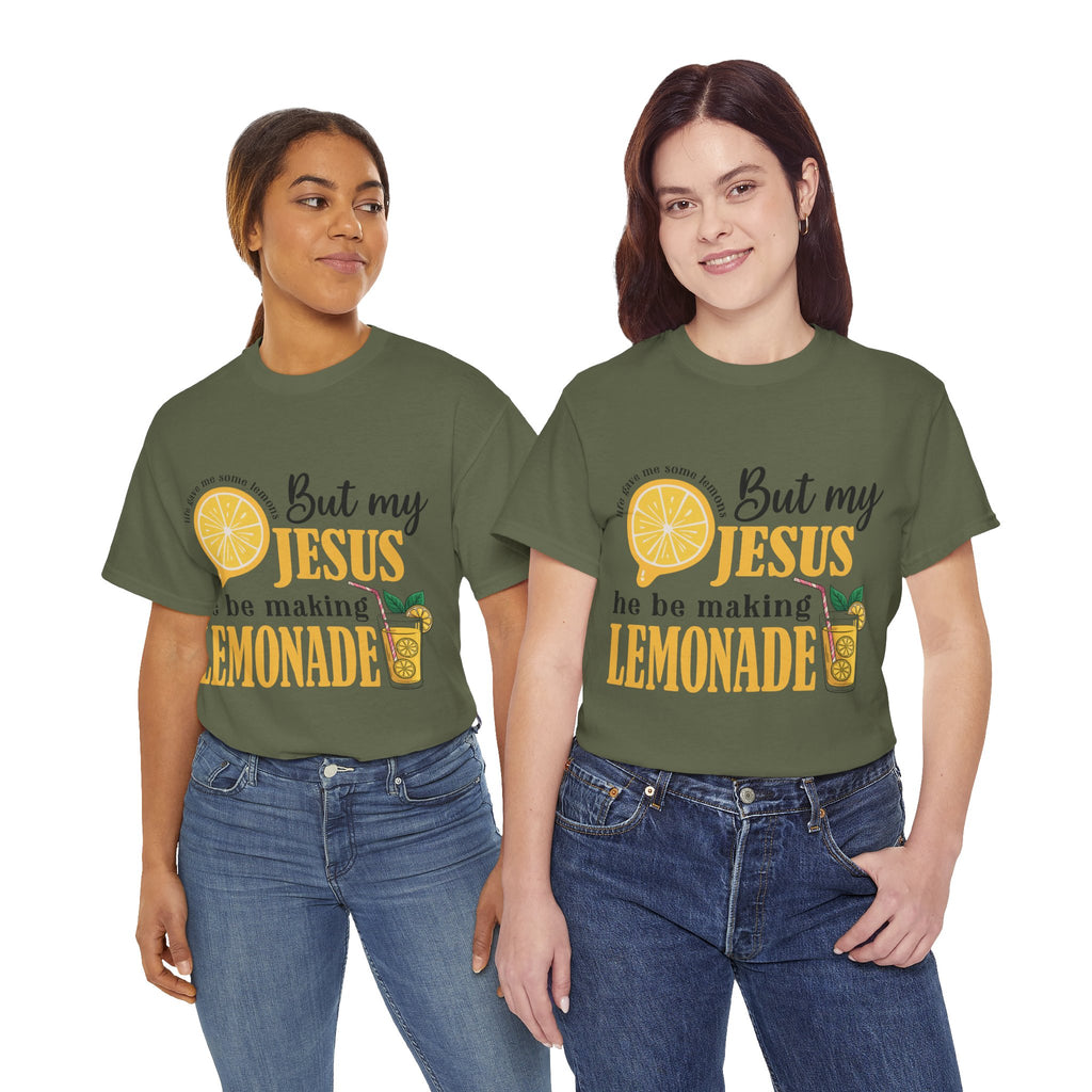 Jesus Lemonade Tee — Lemon Slice & Glass Graphic Christian Unisex Cotton T-Shirt