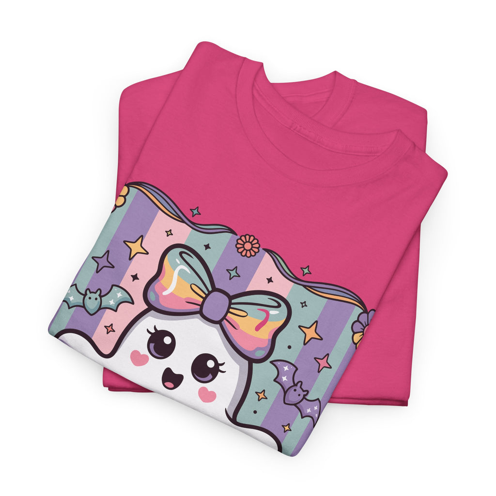Pastel Ghost Rainbow Bow Unisex Cotton Tee