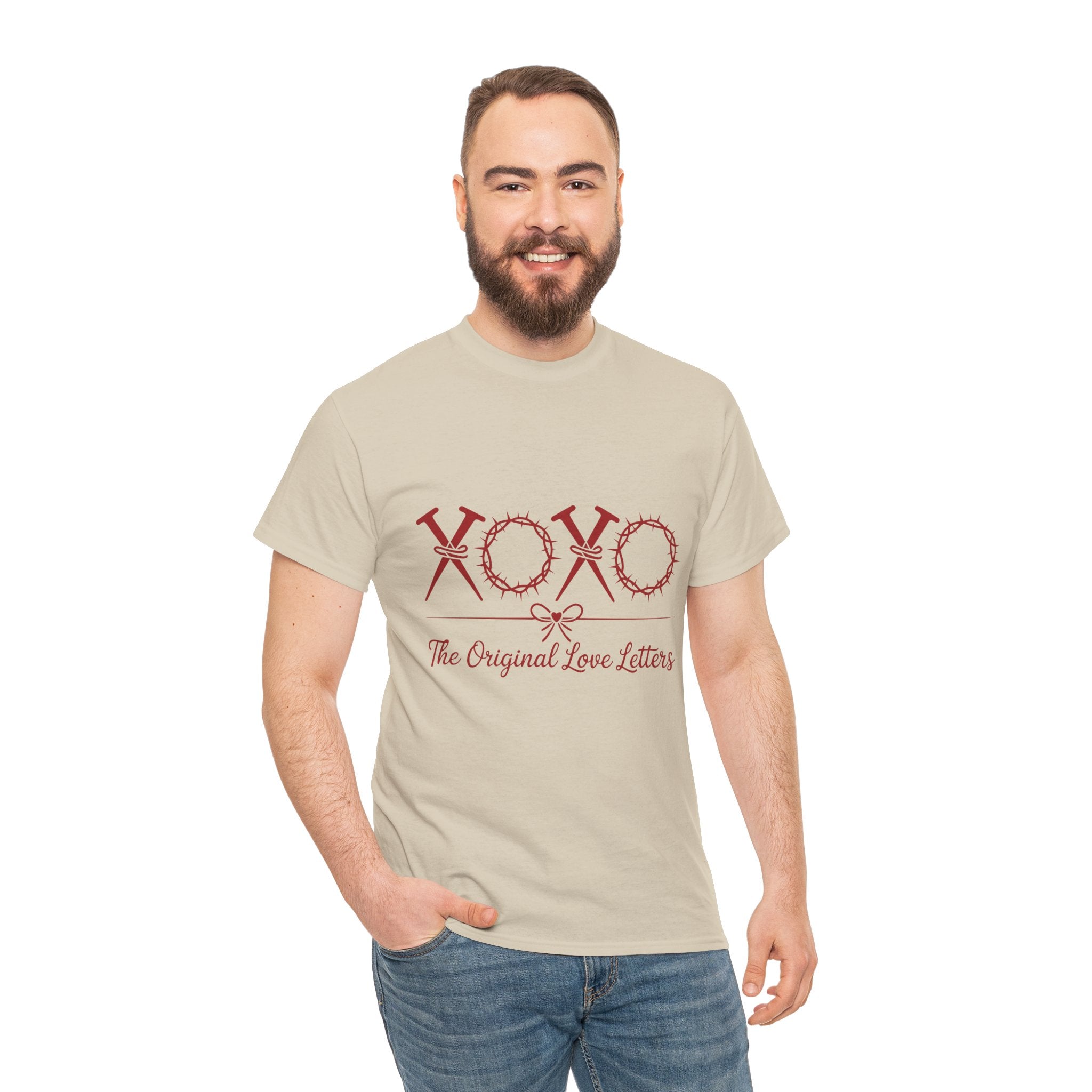 Christian Valentine Tee — “XOXO” Nails & Thorn Crowns, “The Original Love Letters”... Unisex Cotton Tee