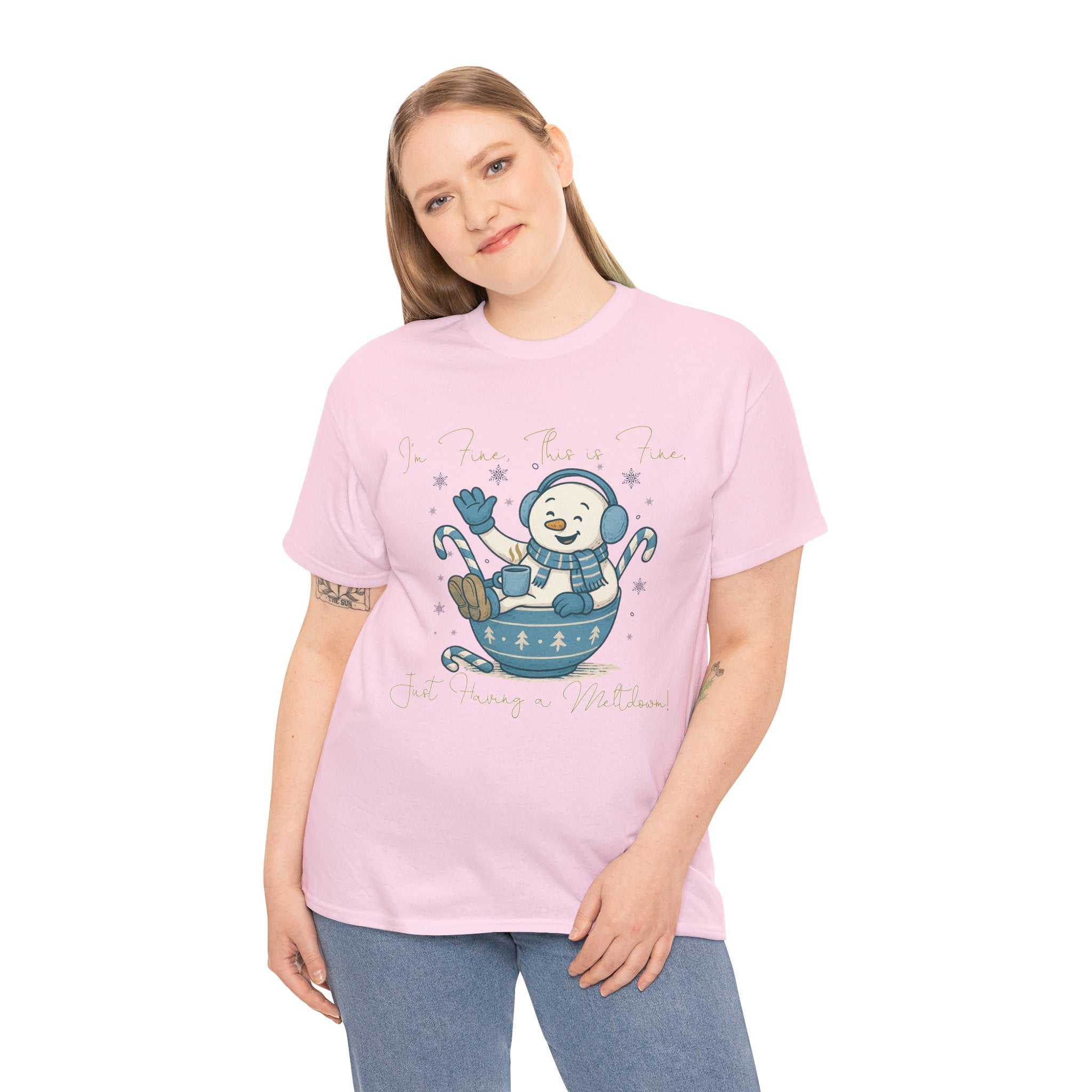 Snowman Hot Cocoa Unisex Cotton Tee