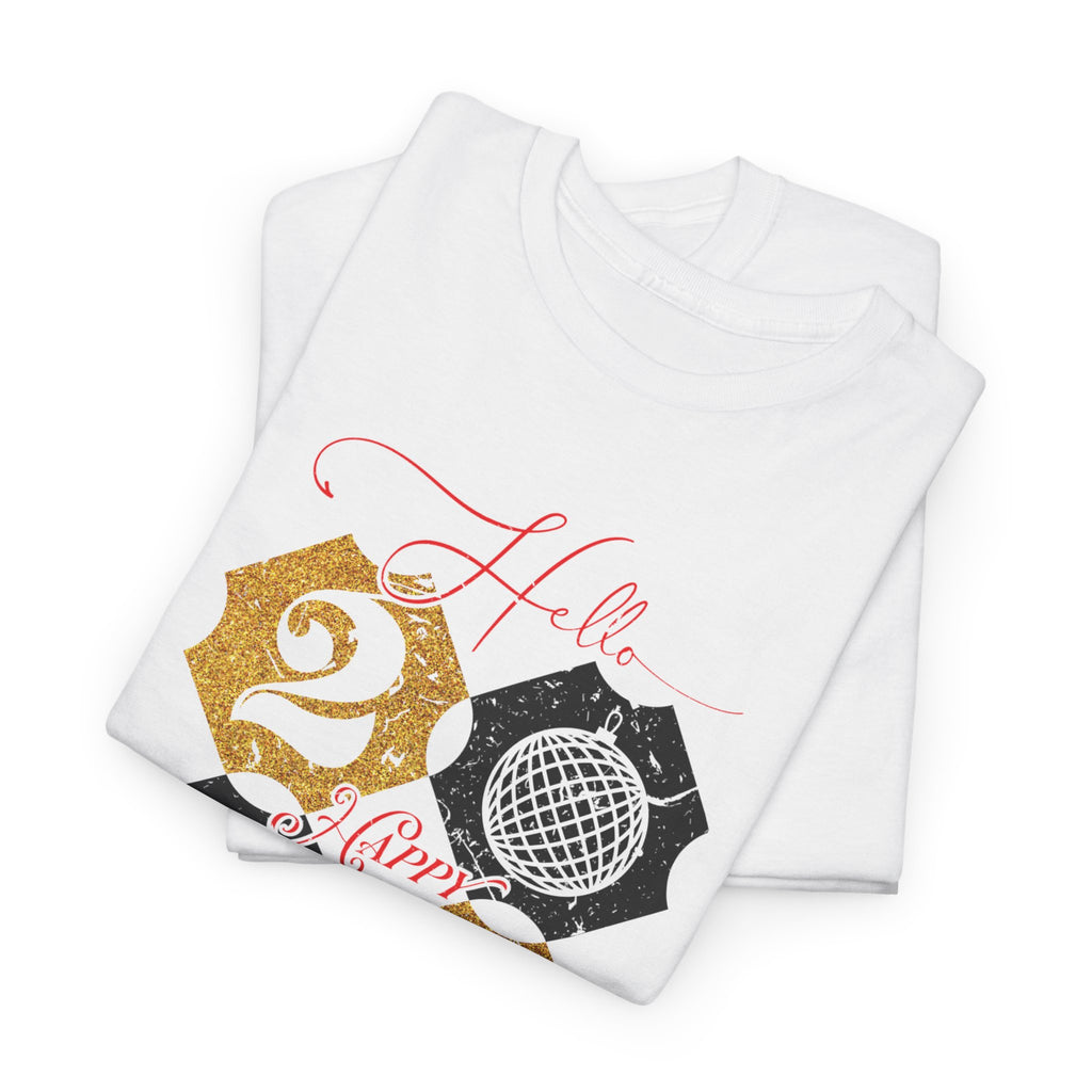 2026 Happy New Year Pink Varsity Tee — Fireworks Party Graphic.Unisex Cotton Tee