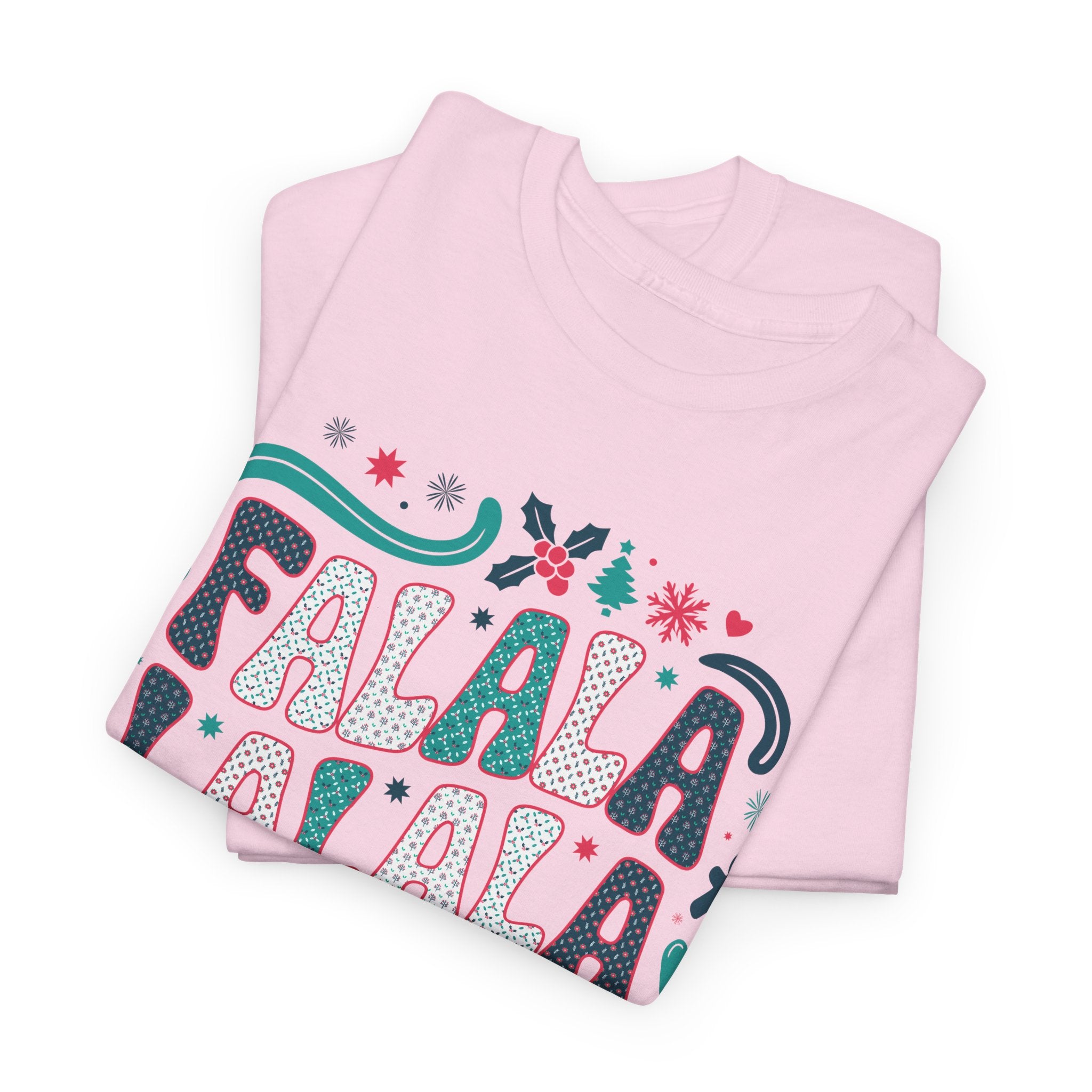 Fa La La La La Christmas T-Shirt — Festive Candy Cane & Gingerbread Holiday Unisex Cotton Tee