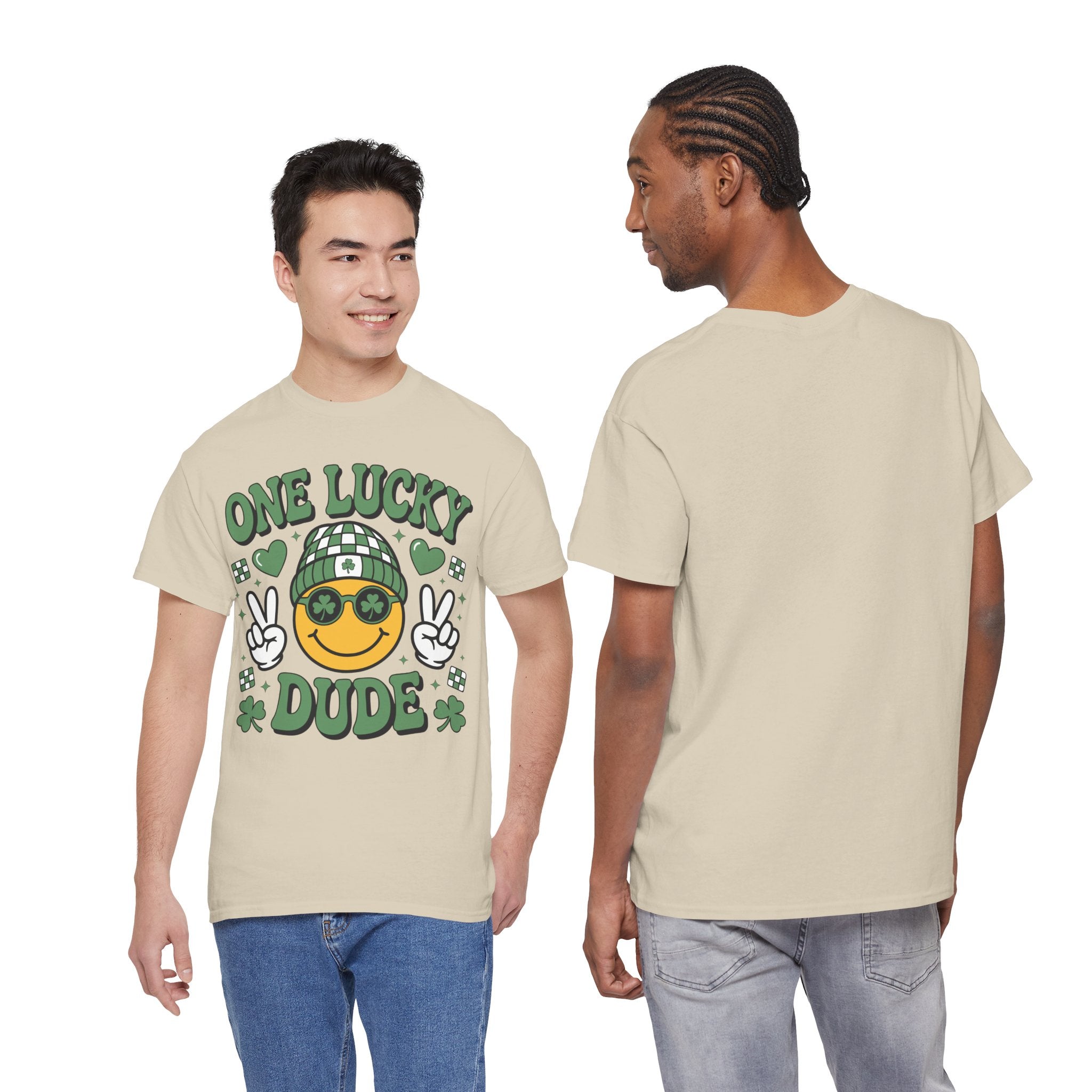One Lucky Dude Shamrock Tee — St. Patrick's Day Smiley Unisex Cotton Tshirt