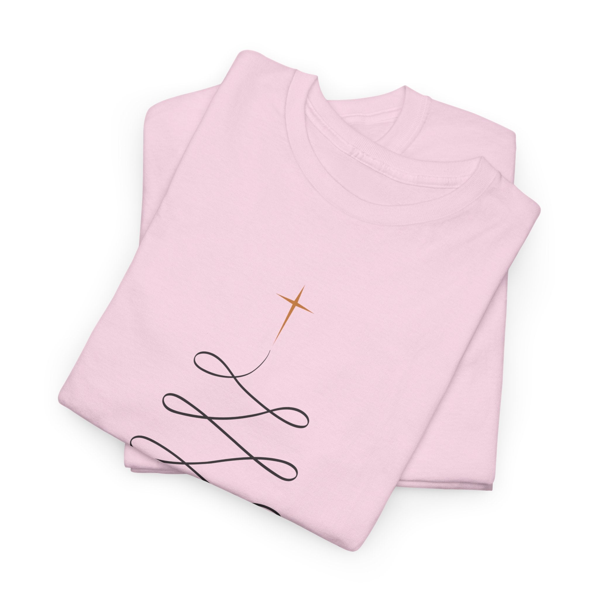 Merry Christmas Gold Cross Tree Unisex Cotton Tee