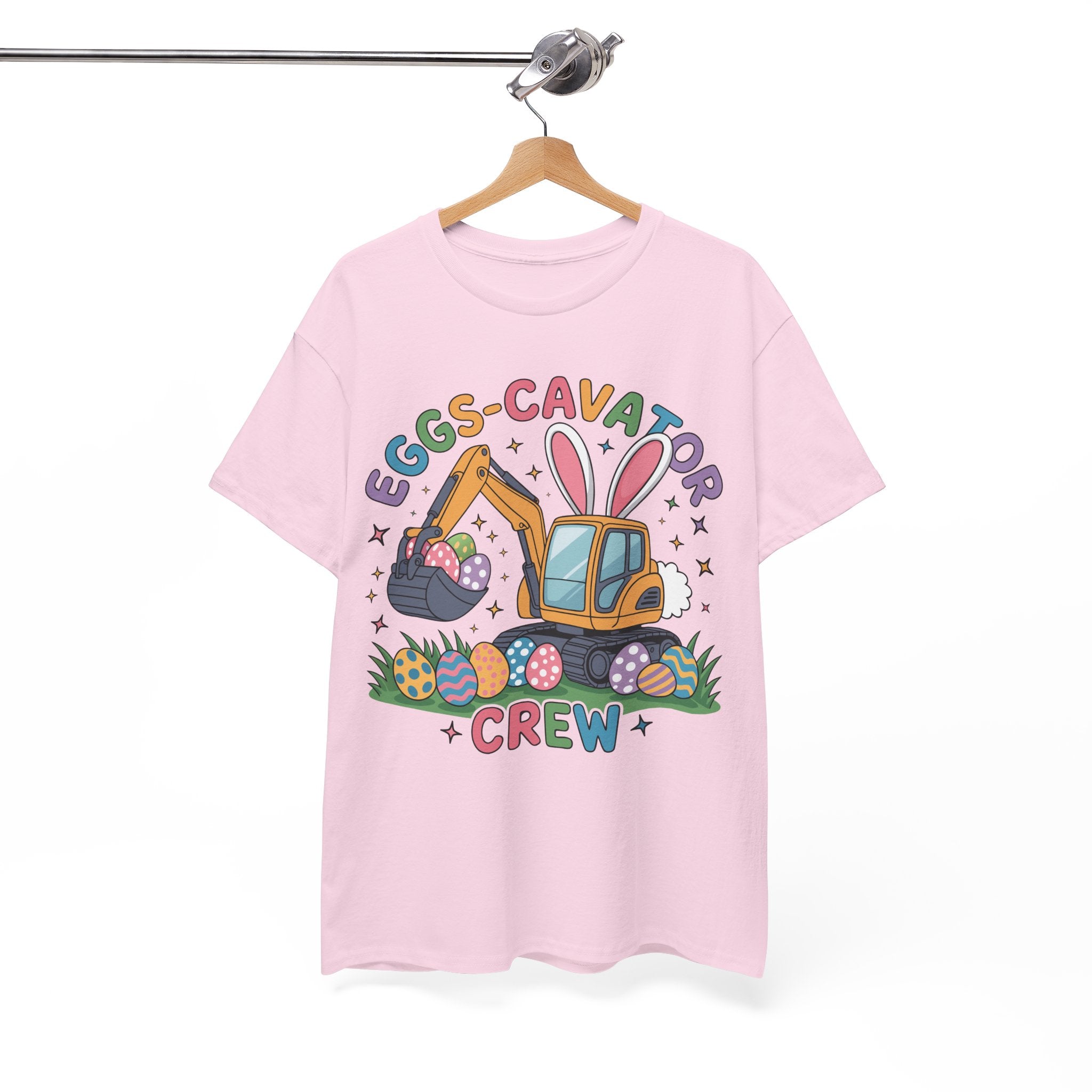 Easter 'Eggs-cavator Crew' Kids Tee — Excavator Bunny & Eggs Unisex Cotton Tee